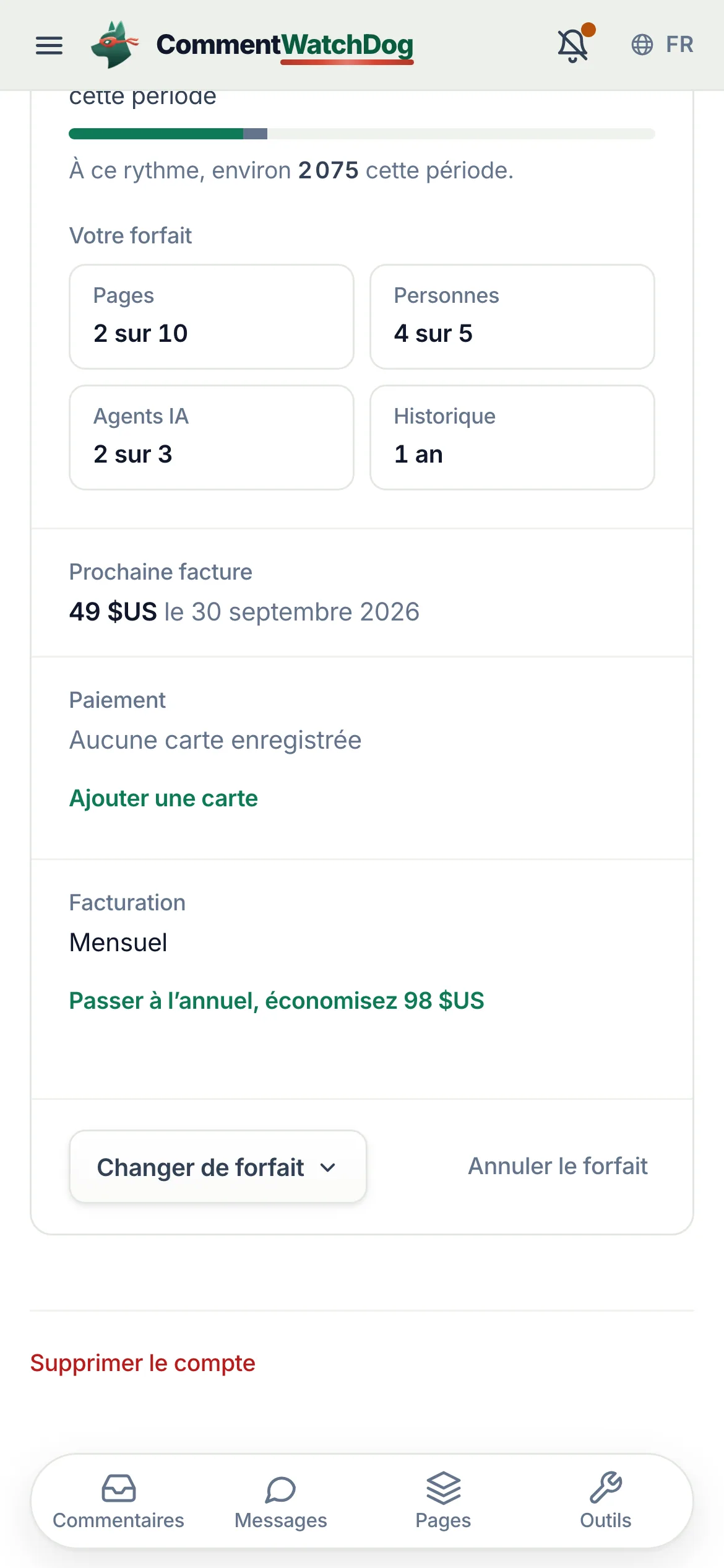 La même chose sur un téléphone.