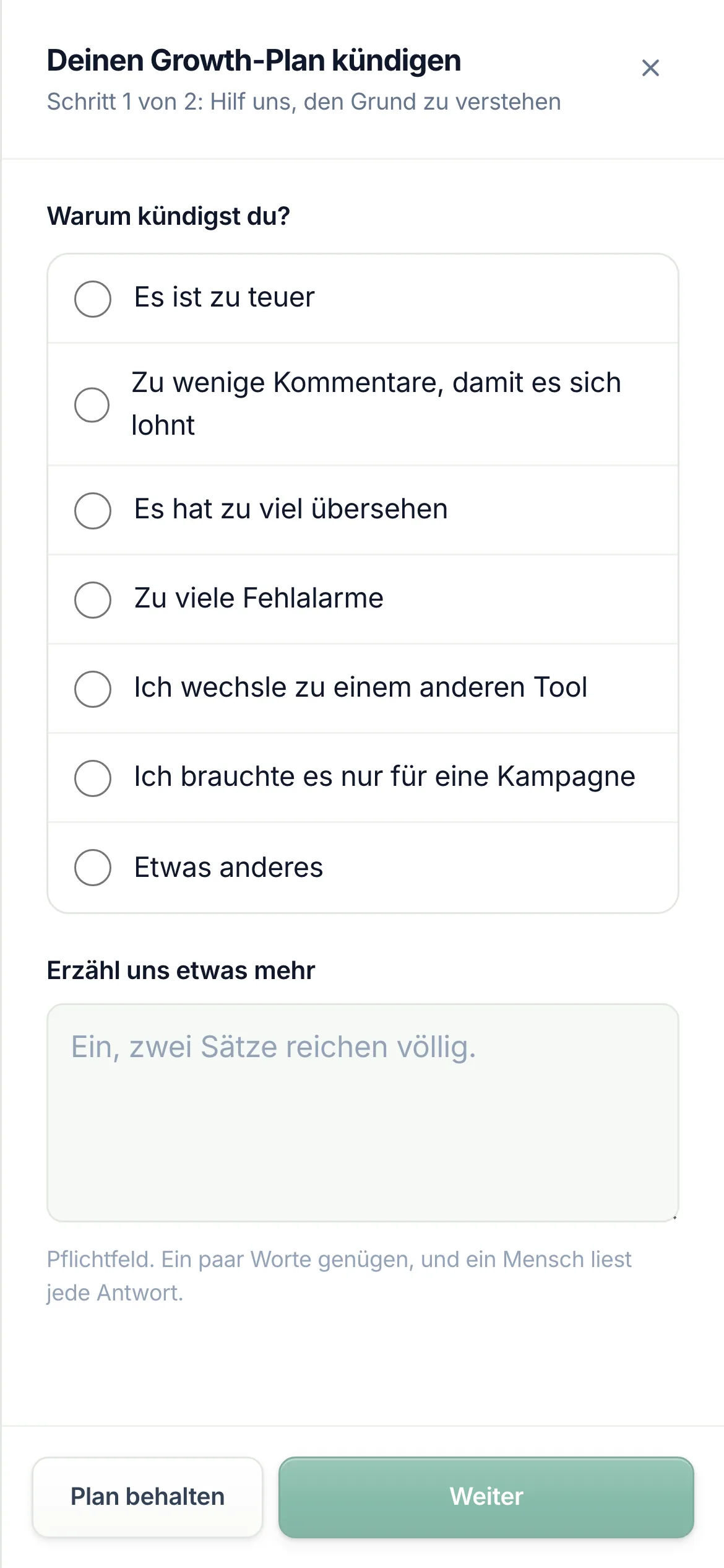 Dasselbe auf dem Handy.