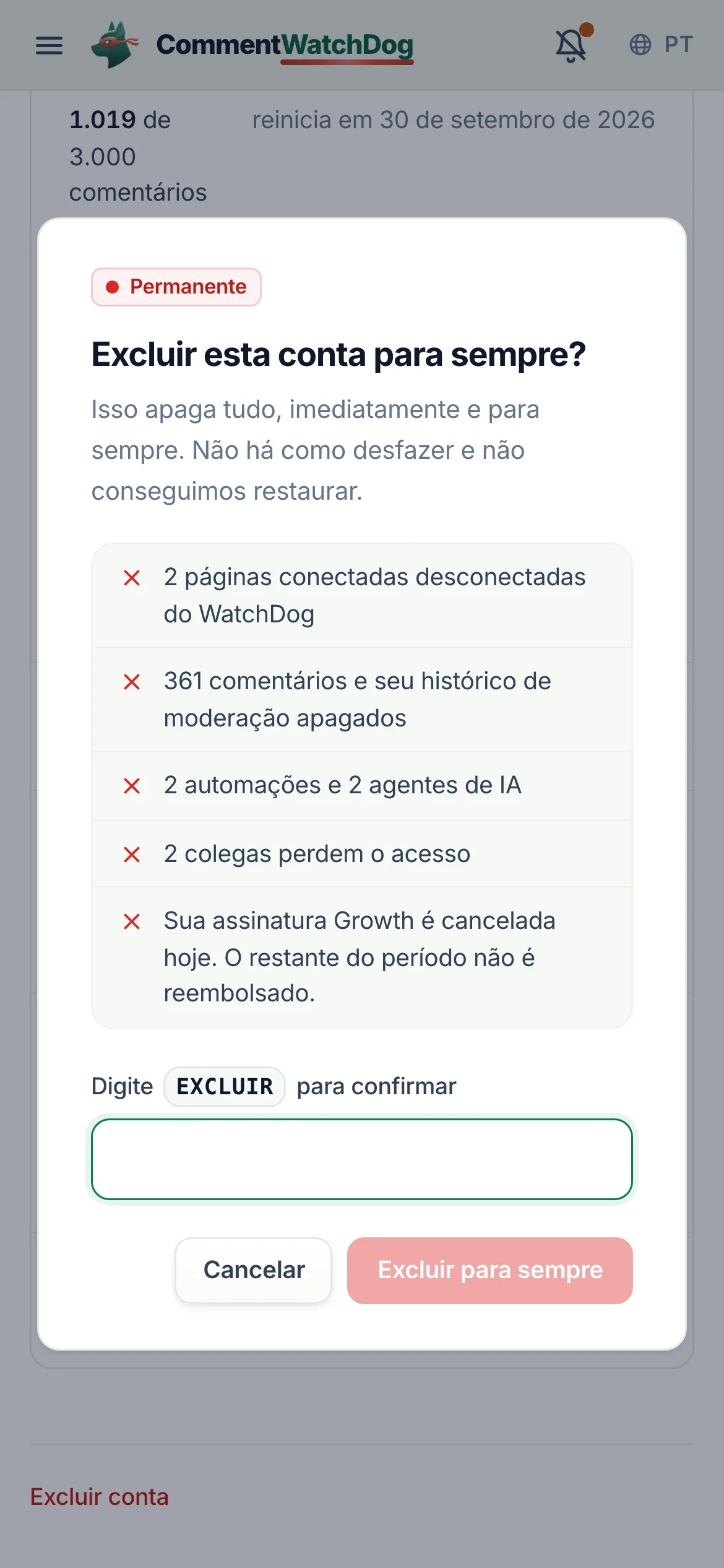 O mesmo em um celular.