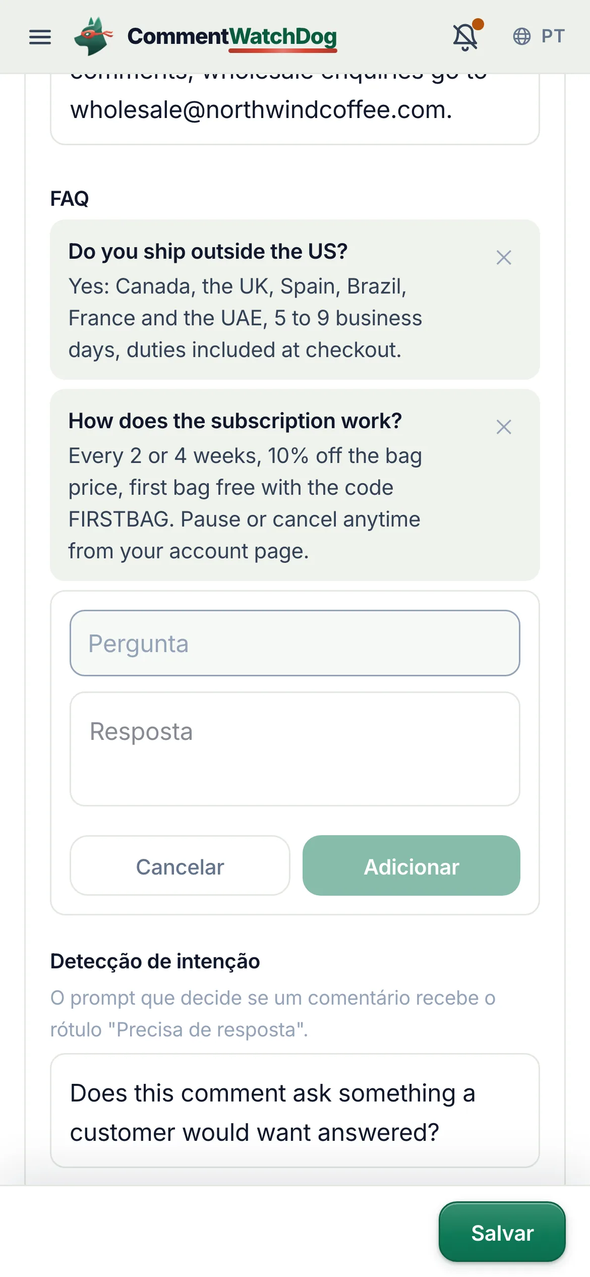 O mesmo em um celular.