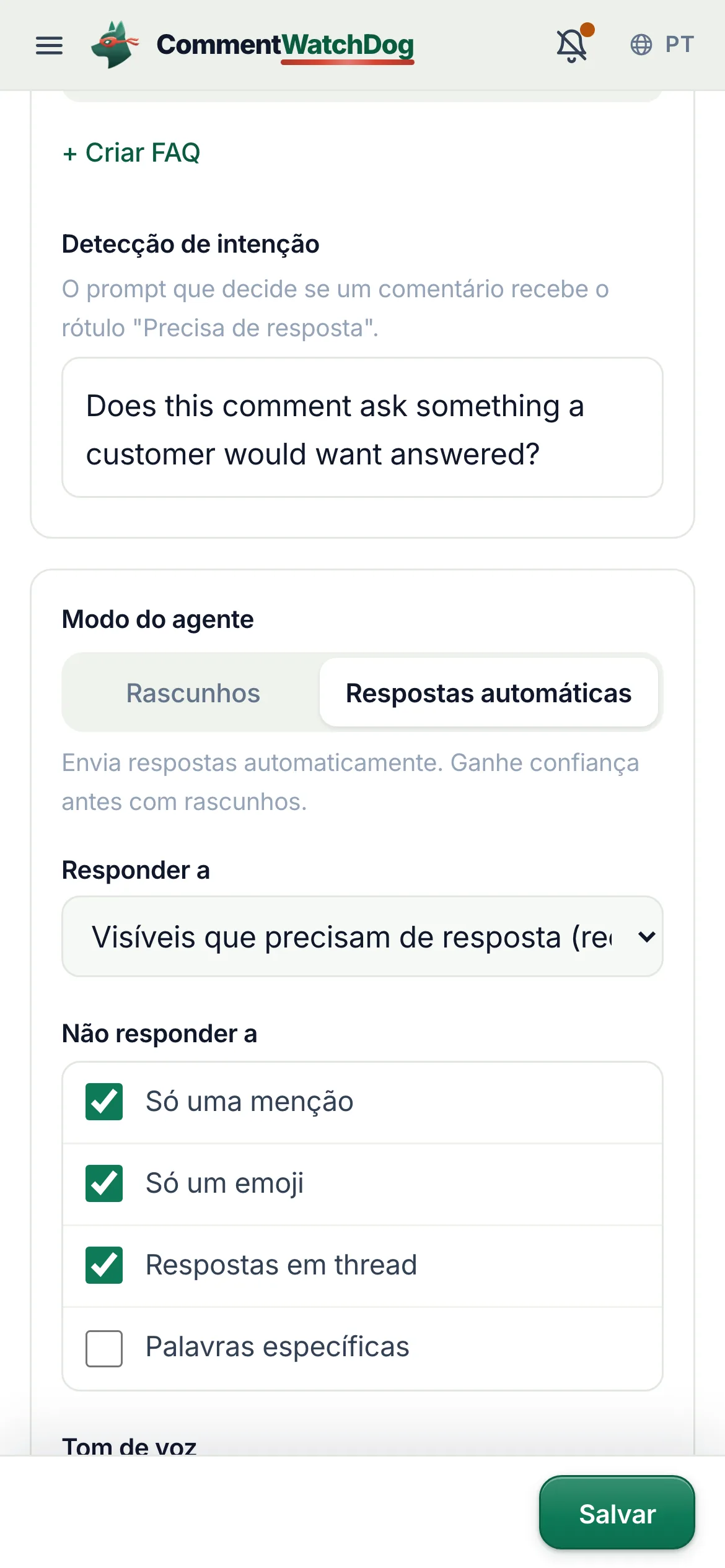 O mesmo em um celular.
