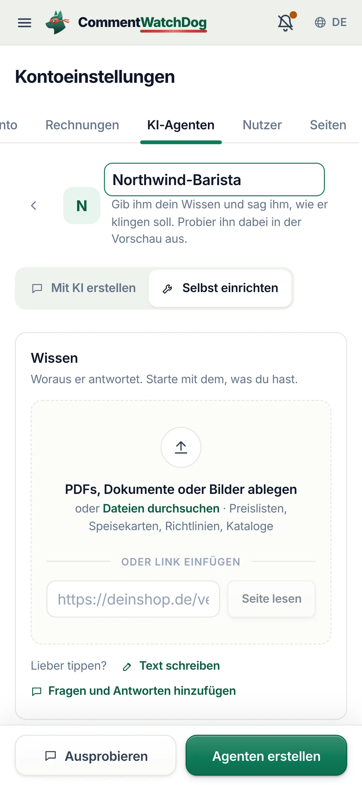 Dasselbe auf dem Handy.
