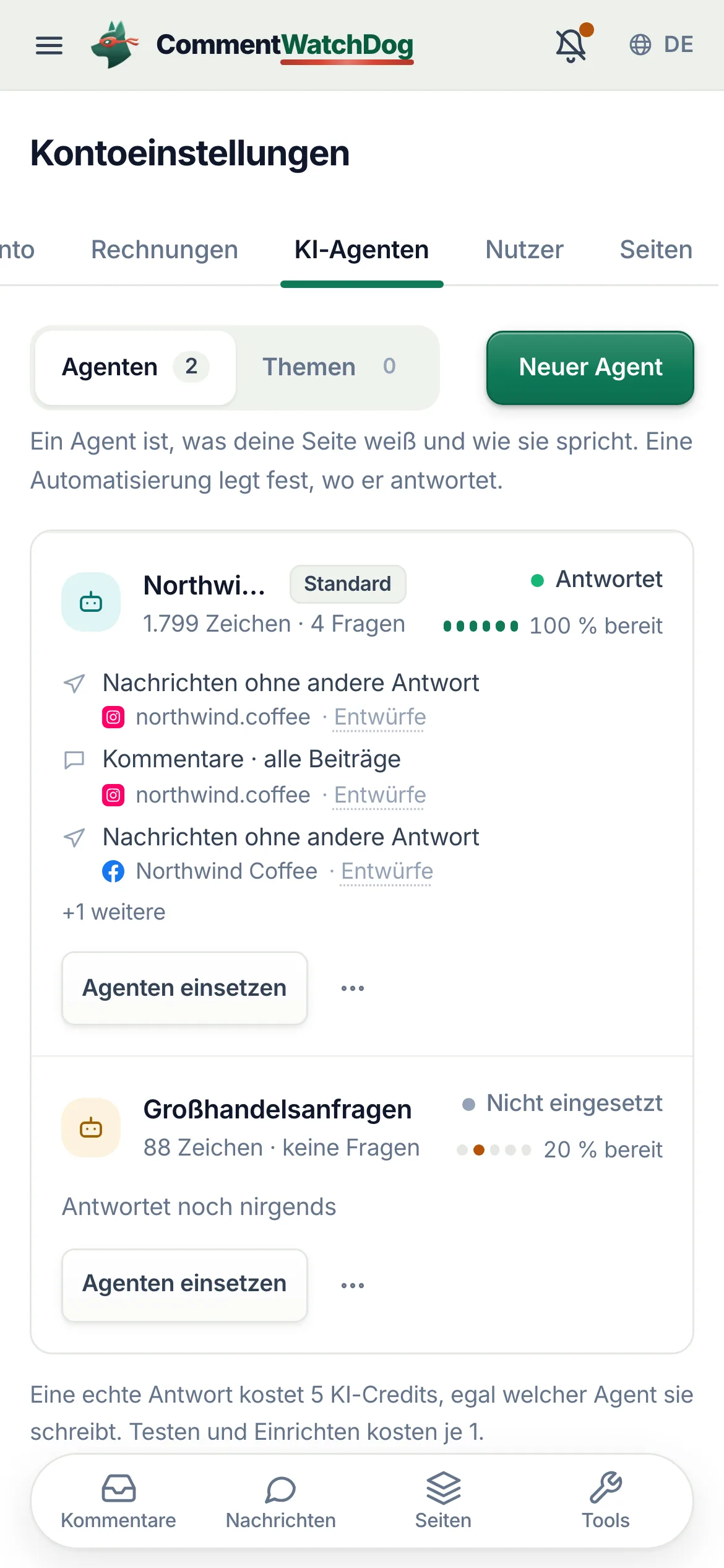 Dasselbe auf dem Handy.