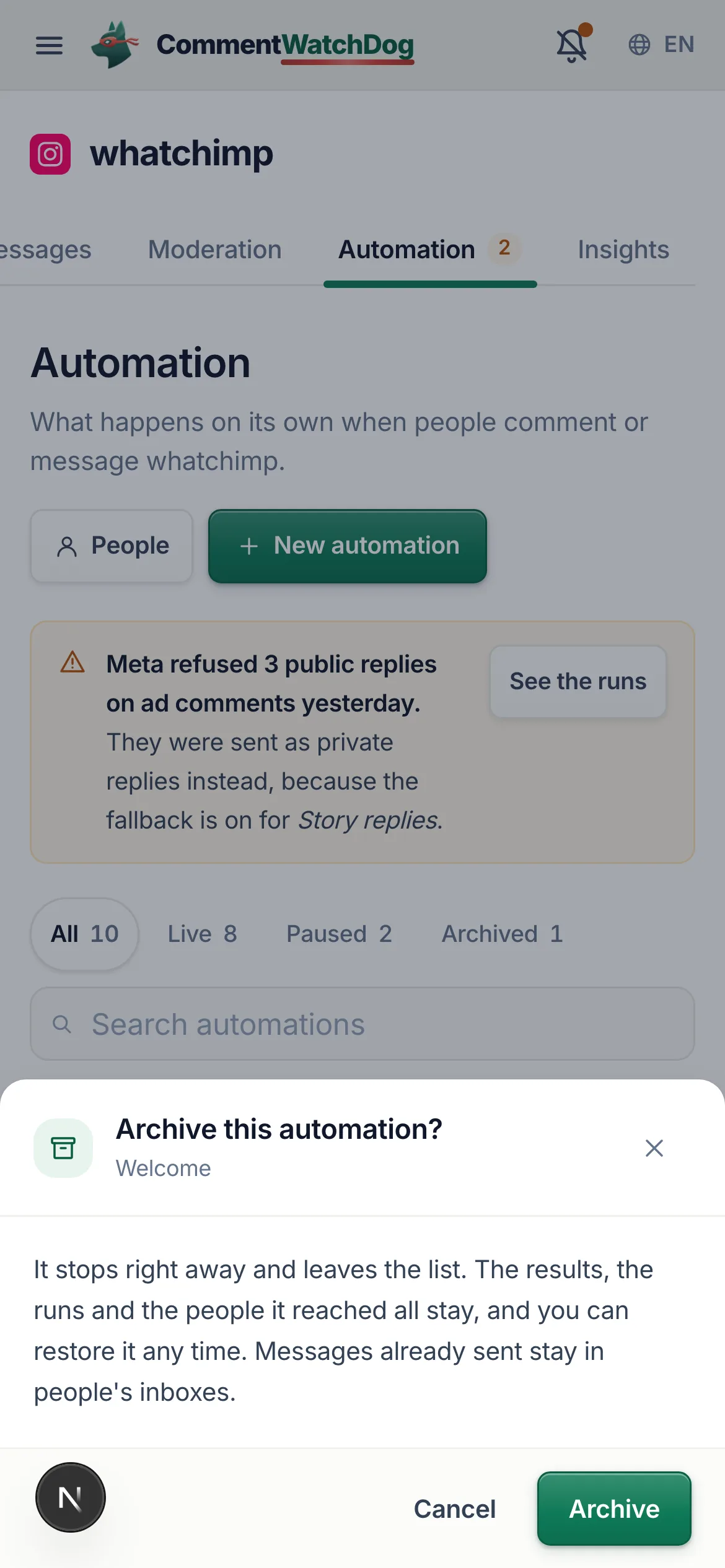 The same on a phone.