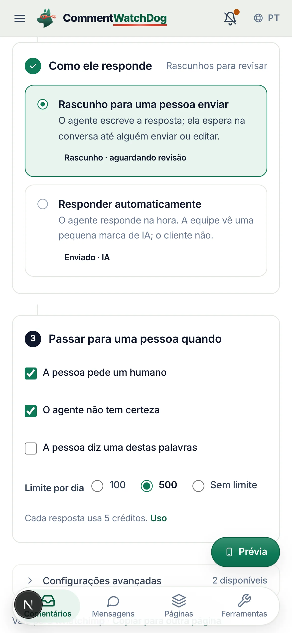 O mesmo em um celular.