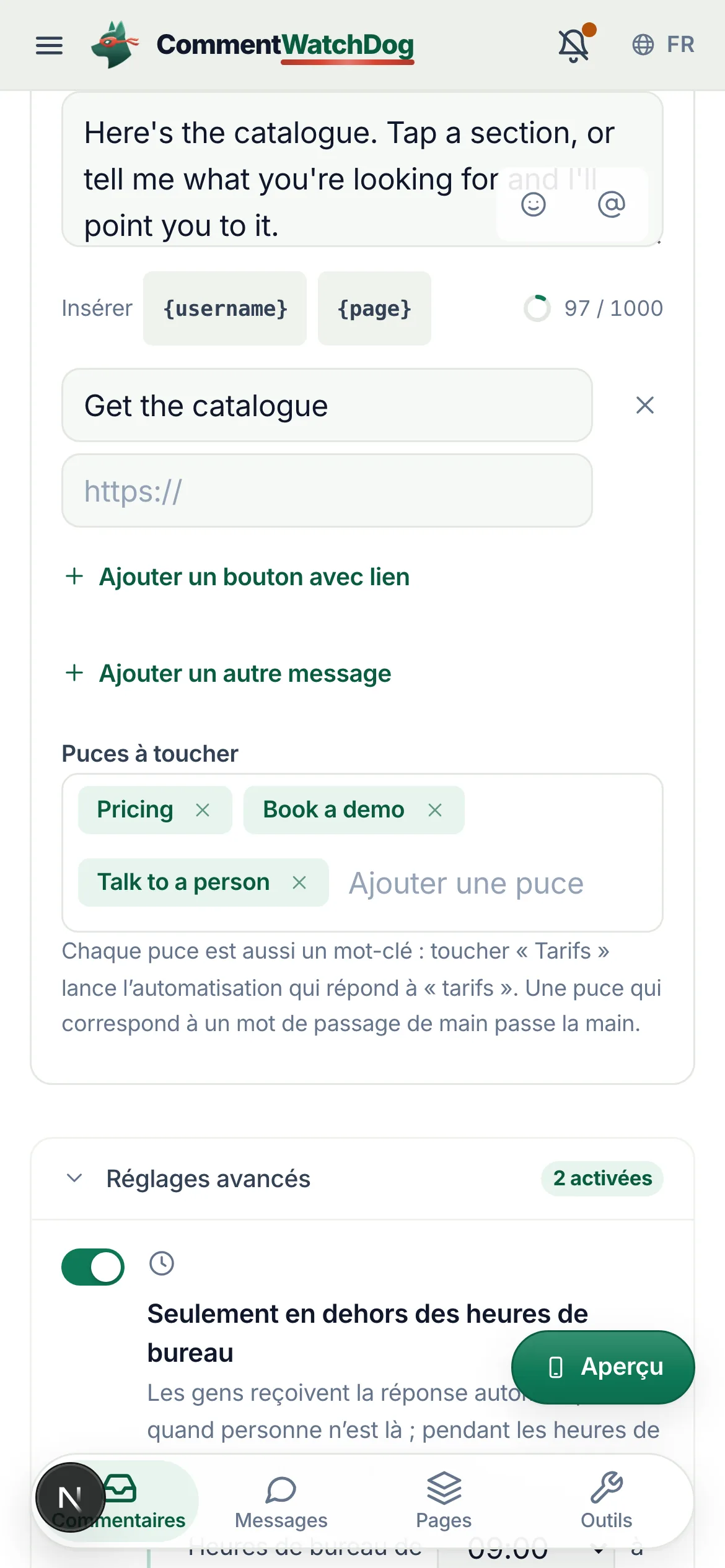 La même chose sur un téléphone.