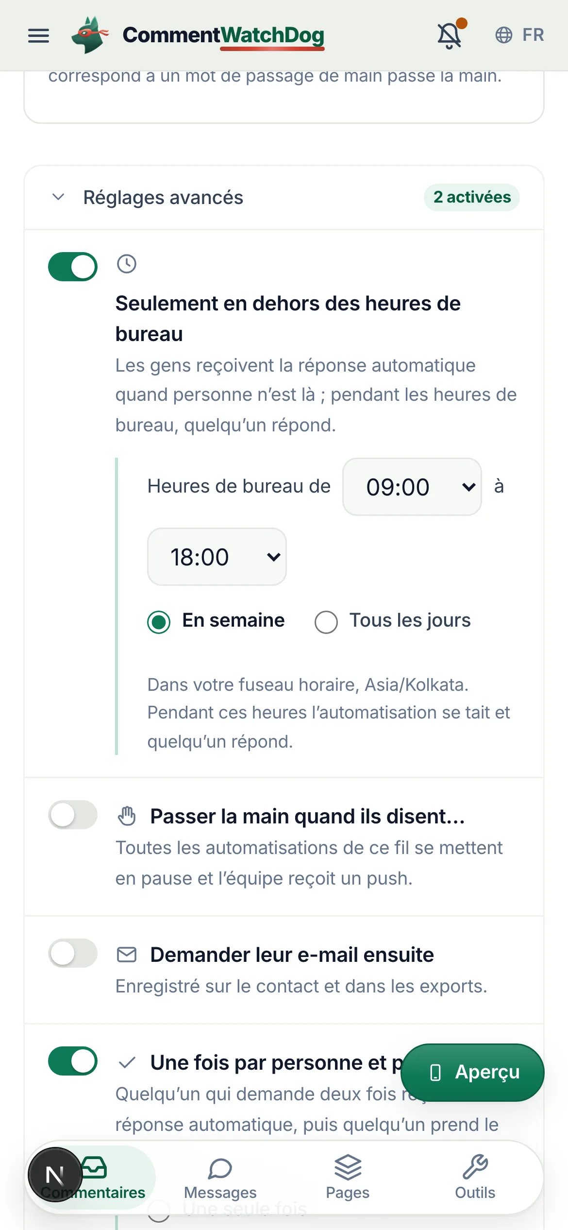 La même chose sur un téléphone.