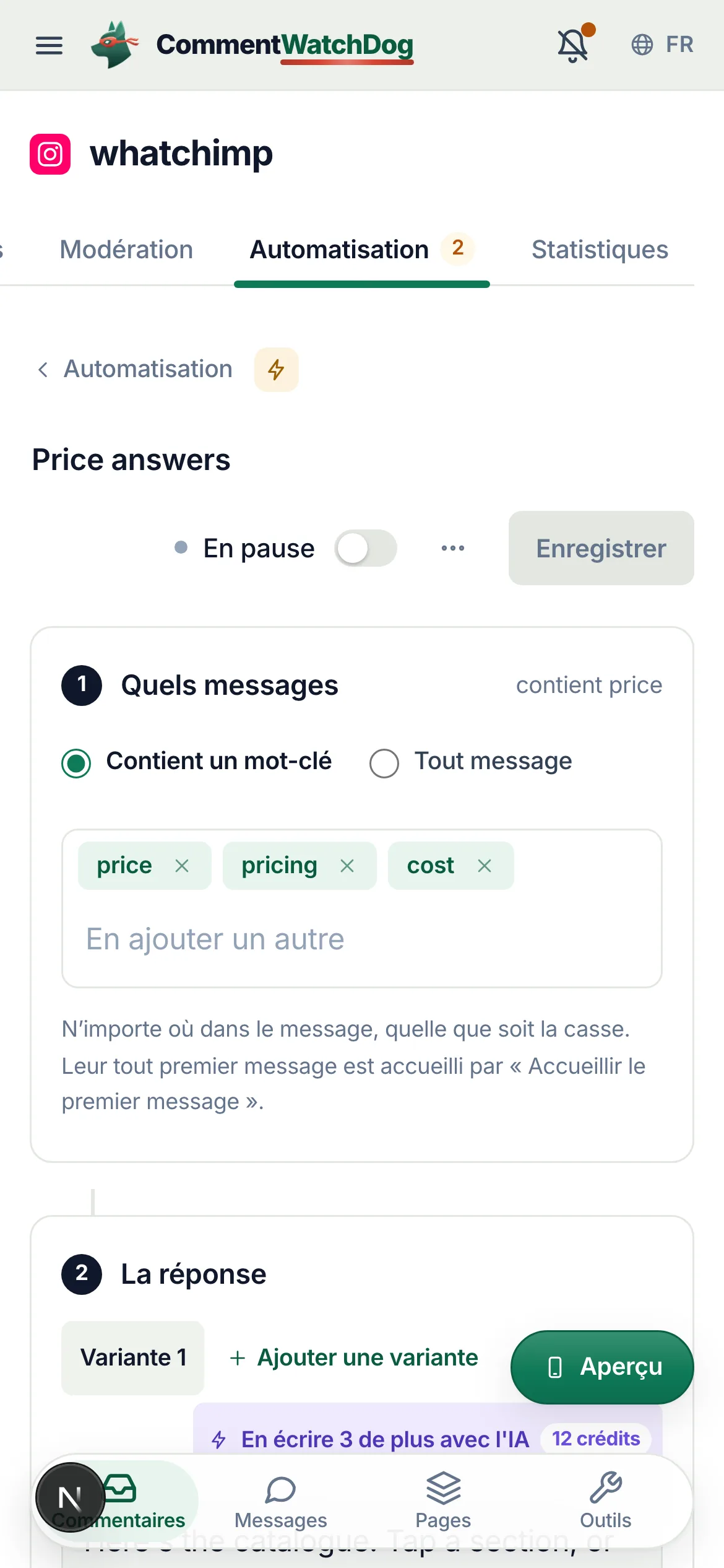 La même chose sur un téléphone.