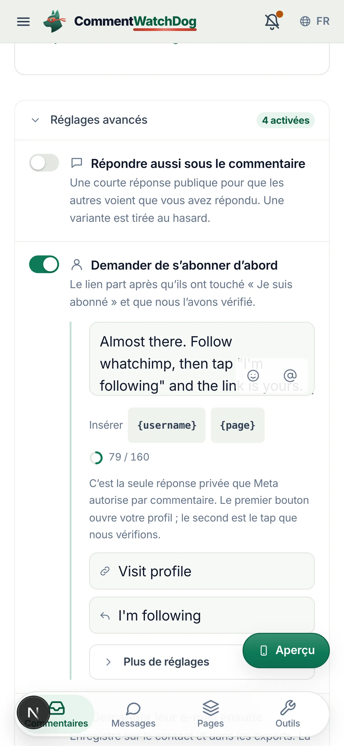 La même chose sur un téléphone.
