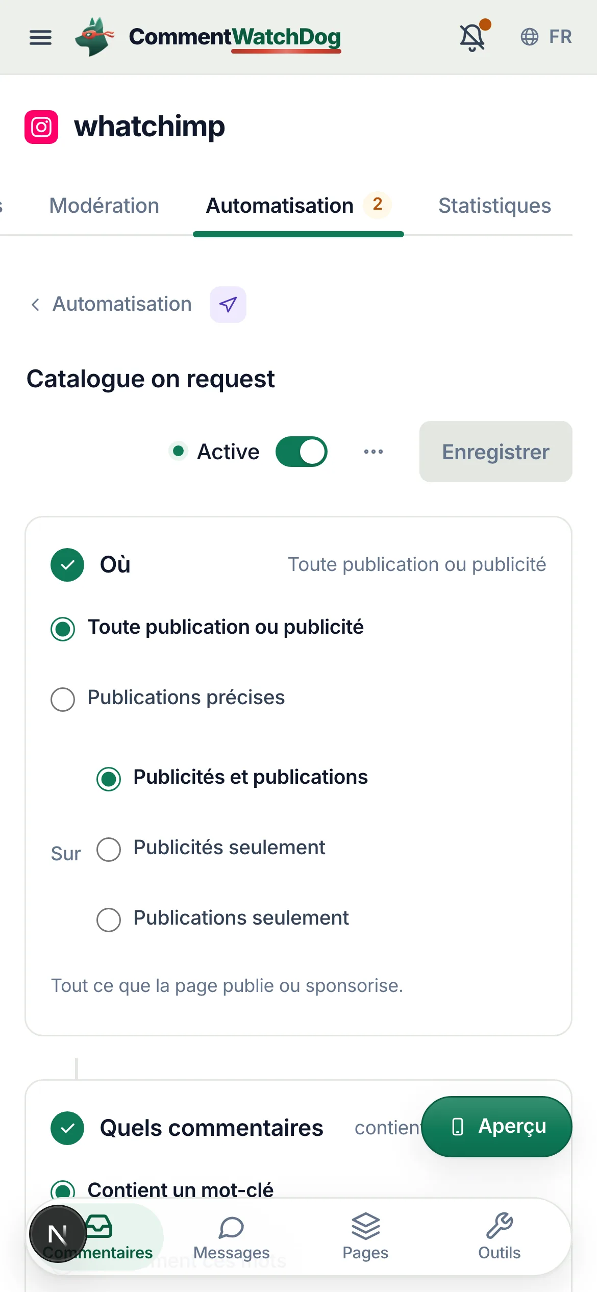 La même chose sur un téléphone.