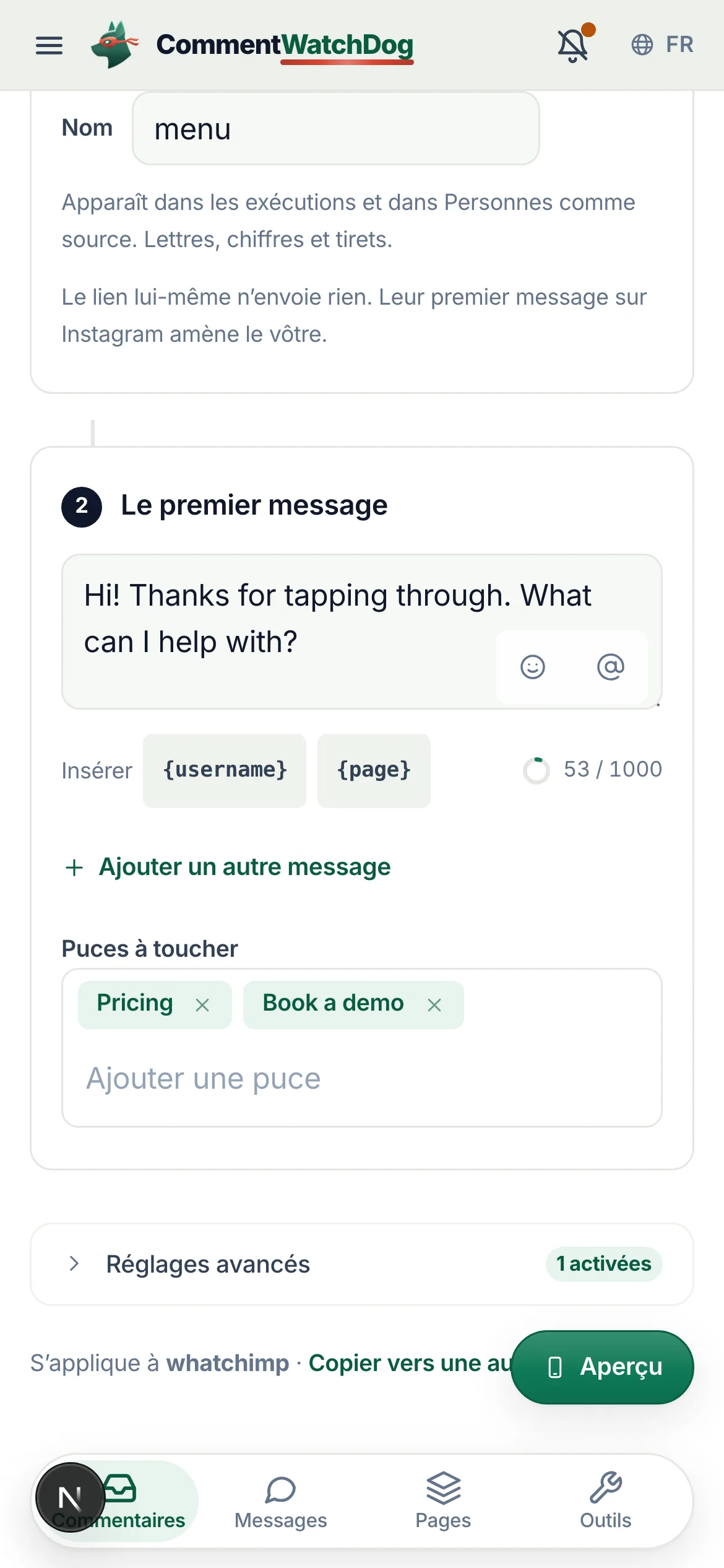 La même chose sur un téléphone.
