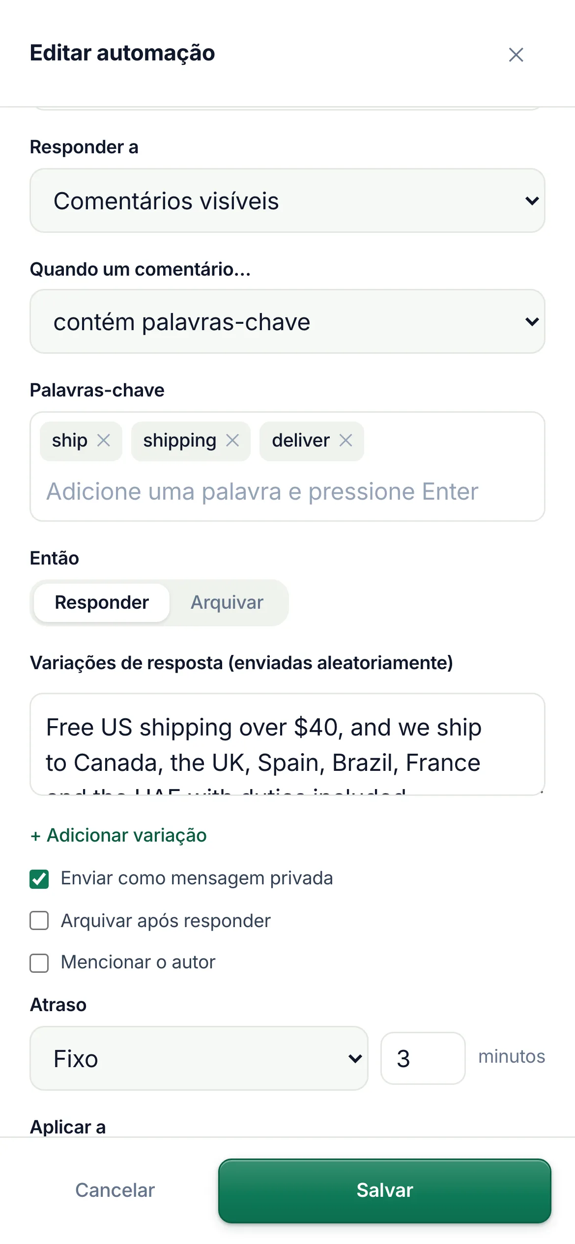 O mesmo em um celular.