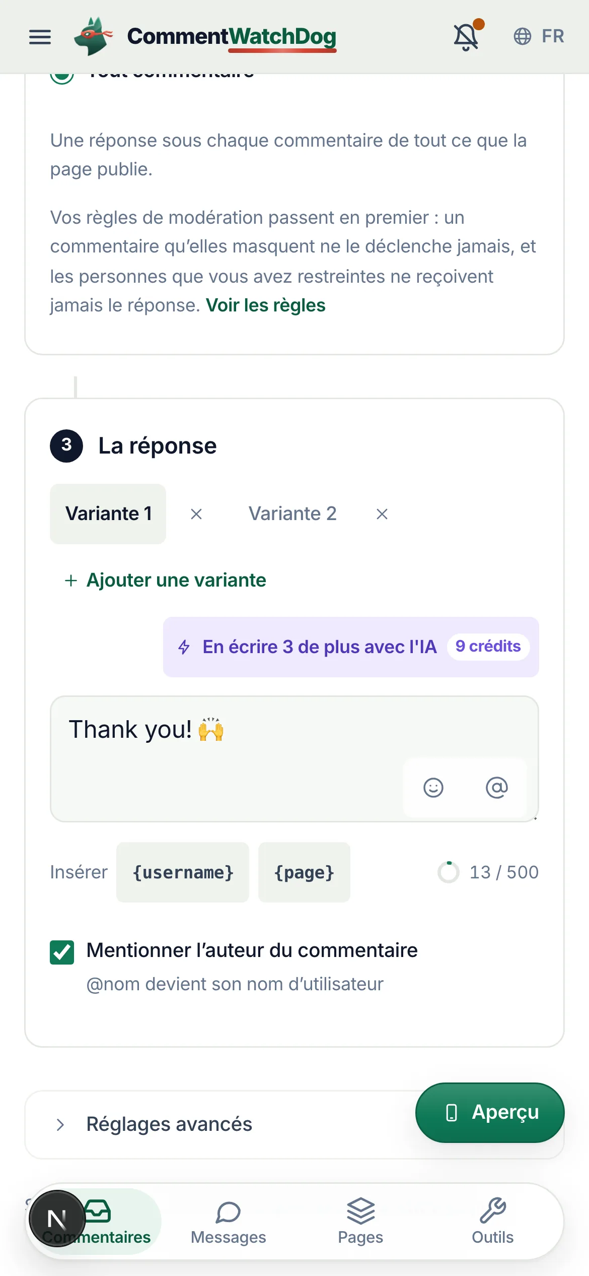 La même chose sur un téléphone.