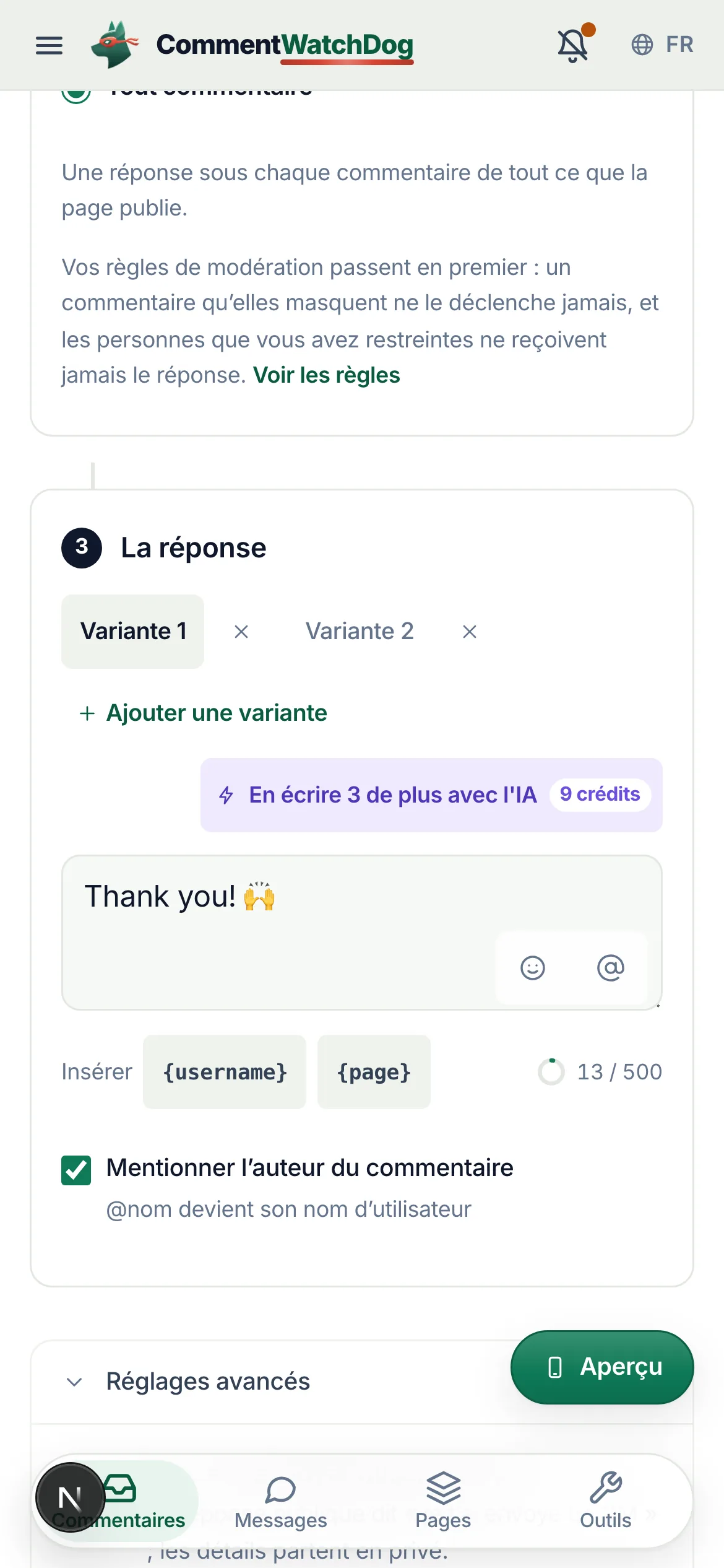 La même chose sur un téléphone.