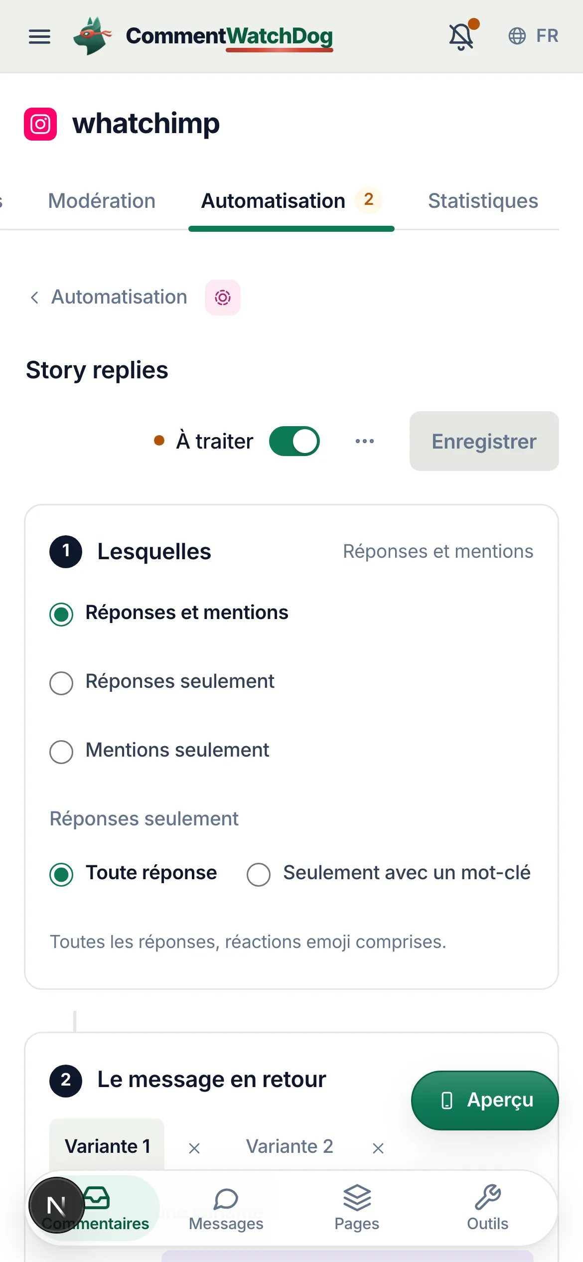 La même chose sur un téléphone.
