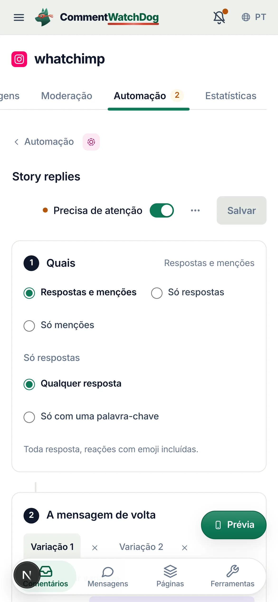 O mesmo em um celular.
