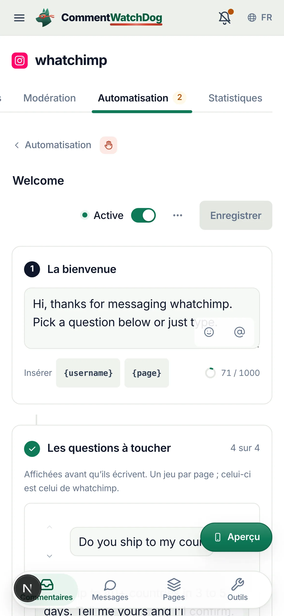 La même chose sur un téléphone.