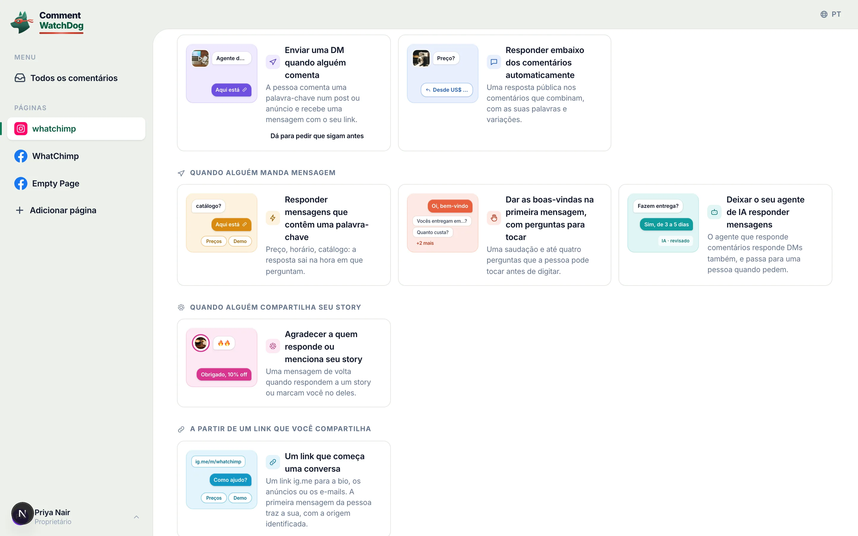 Receitas bloqueadas carregam o plano que as abre.