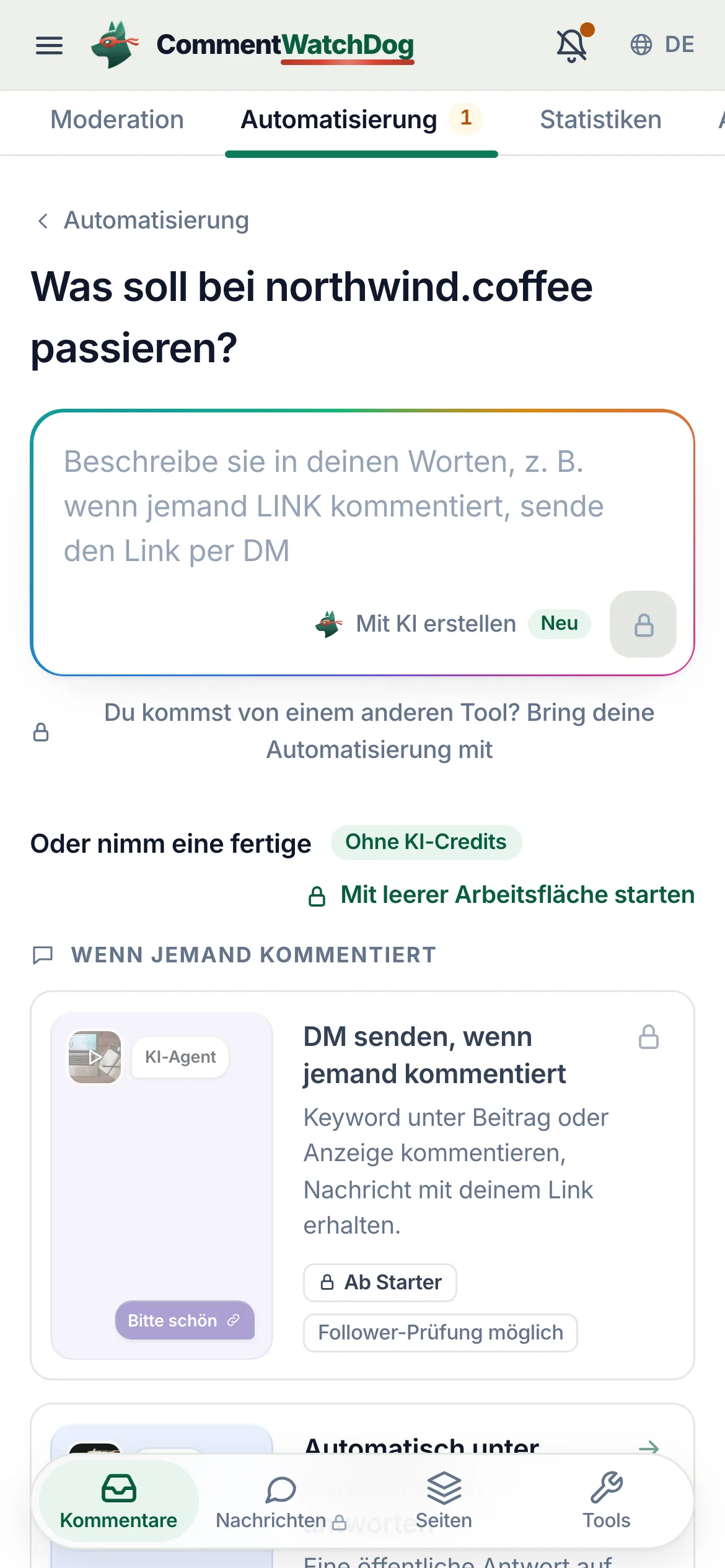 Der Plan-Chip auf dem Handy.