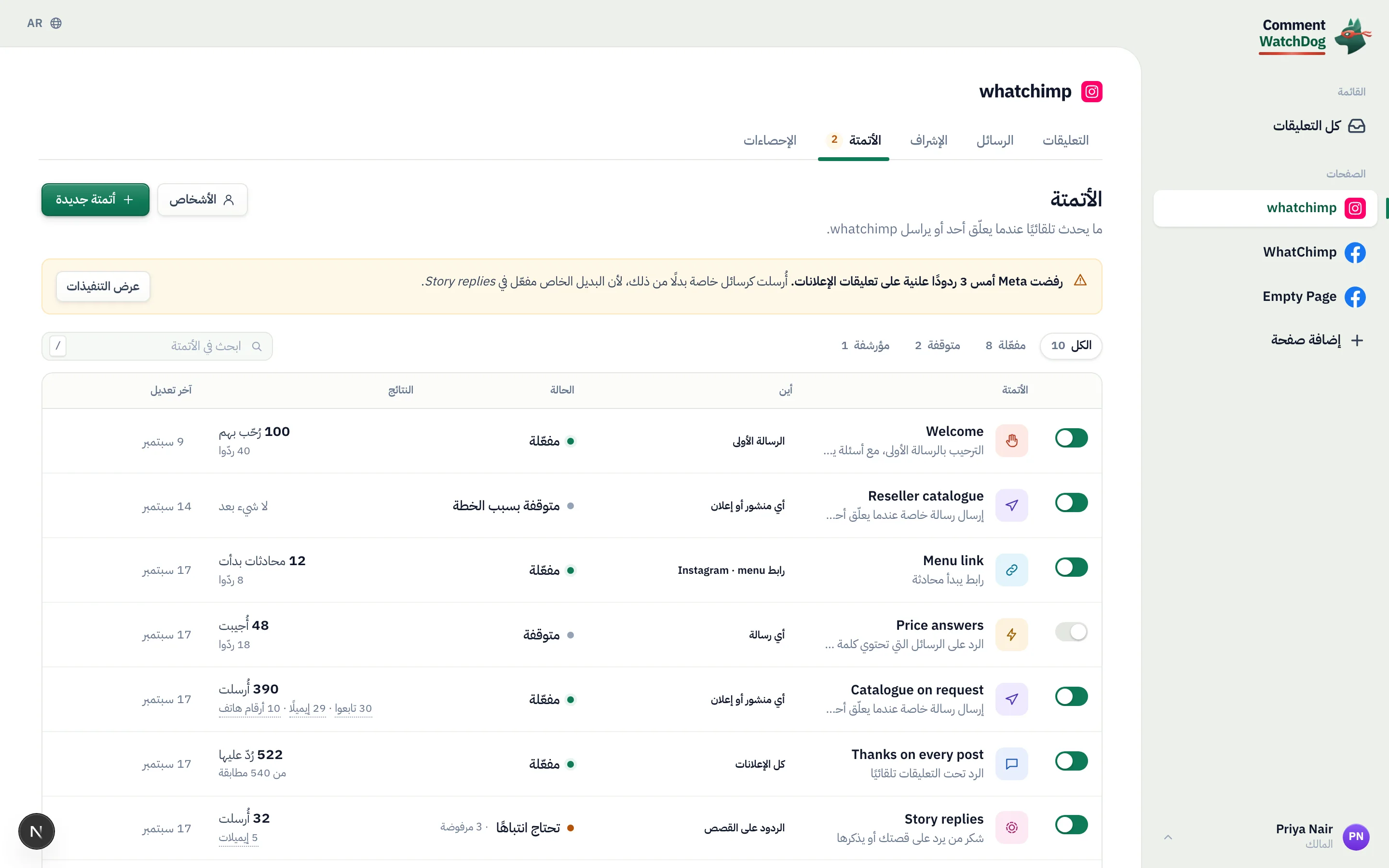 الصفوف المؤرشفة تحتفظ بنتائجها وأشخاصها.
