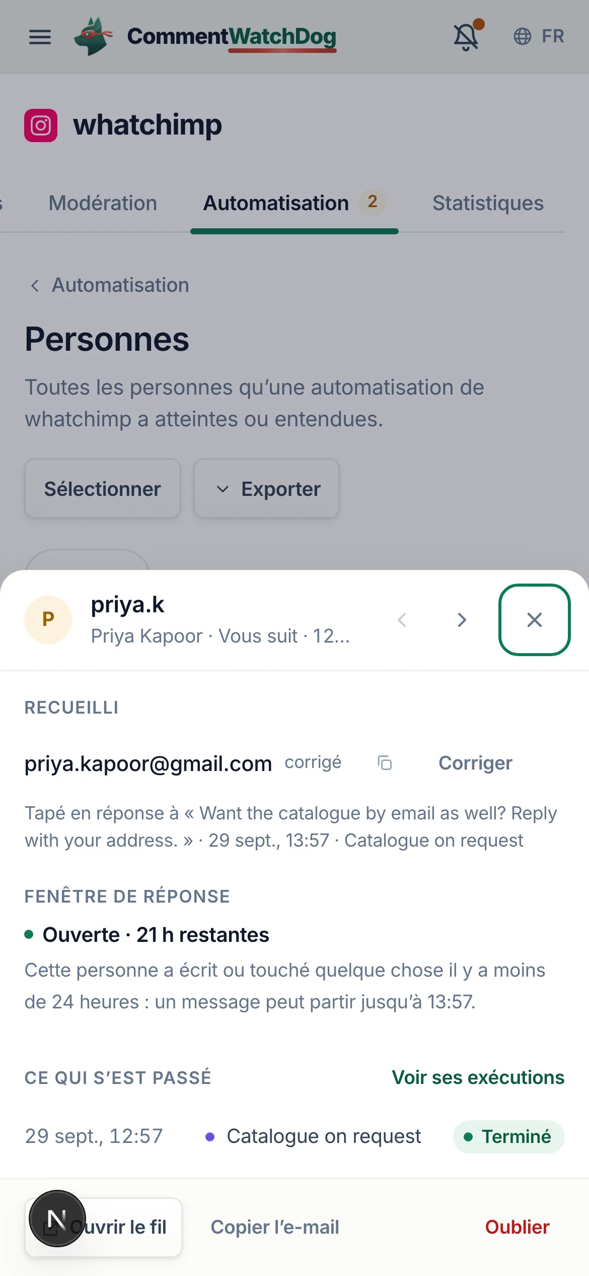 La même chose sur un téléphone.