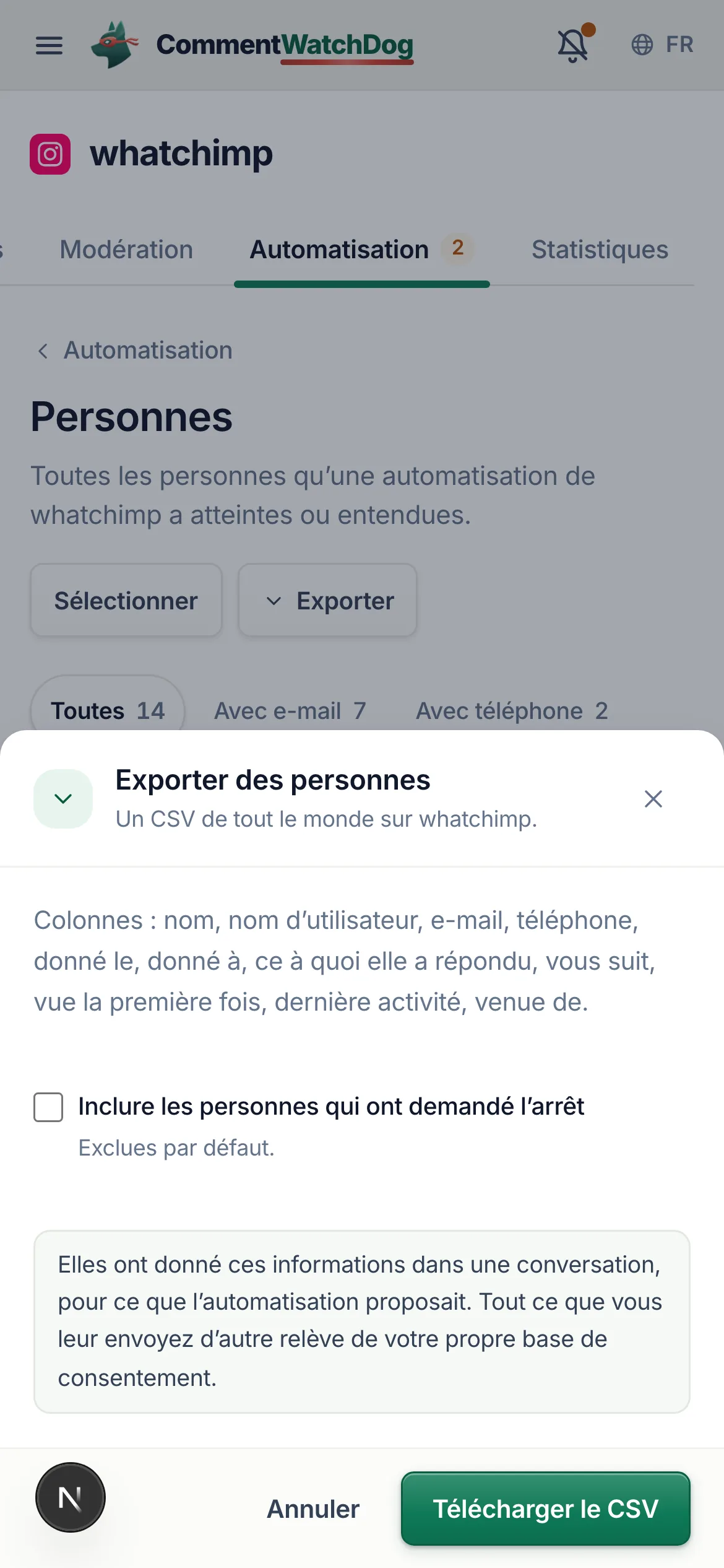 La même chose sur un téléphone.