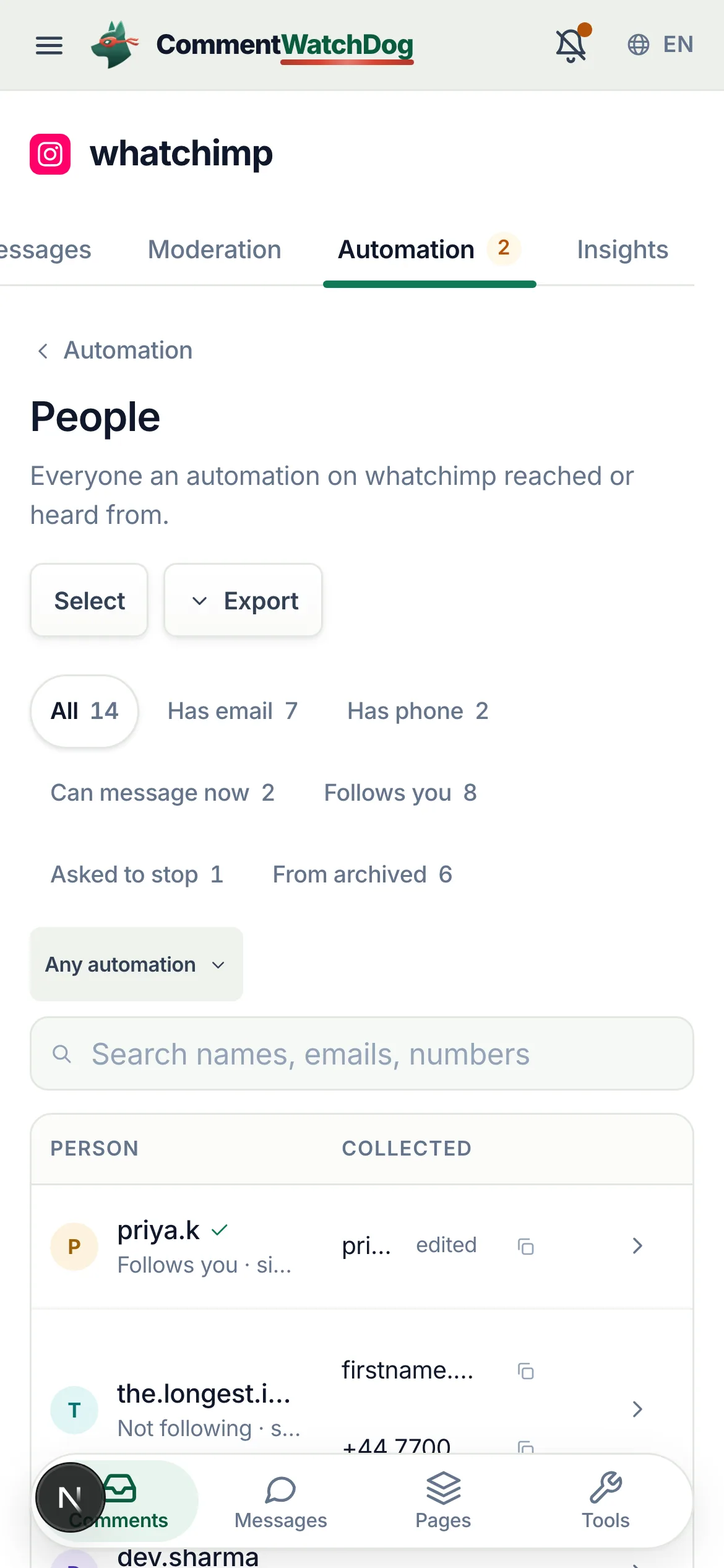 People on a phone.
