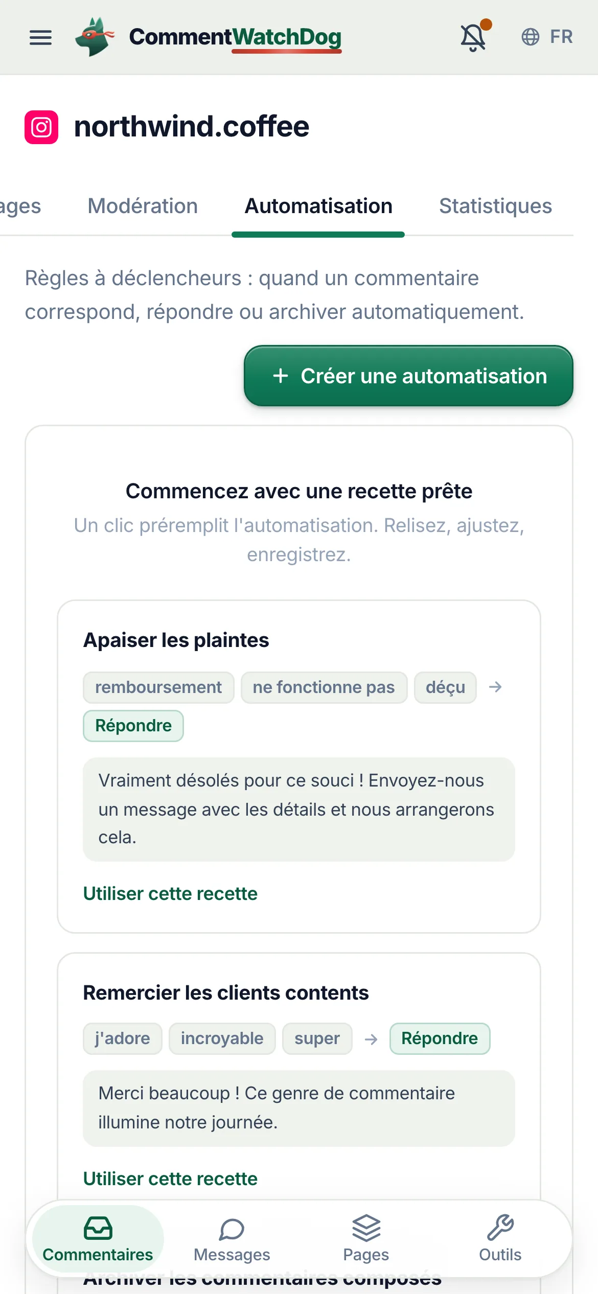 La même chose sur un téléphone.