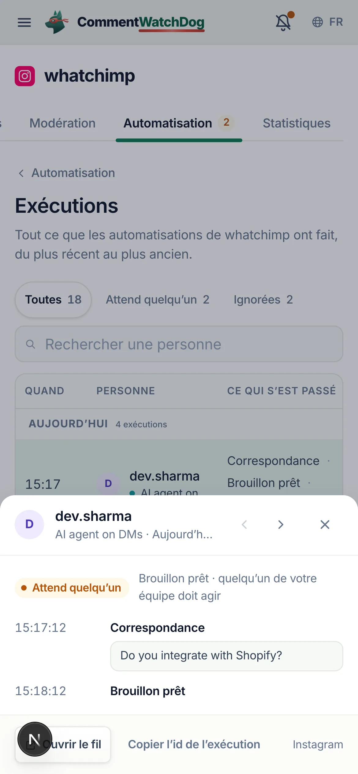 La même chose sur un téléphone.