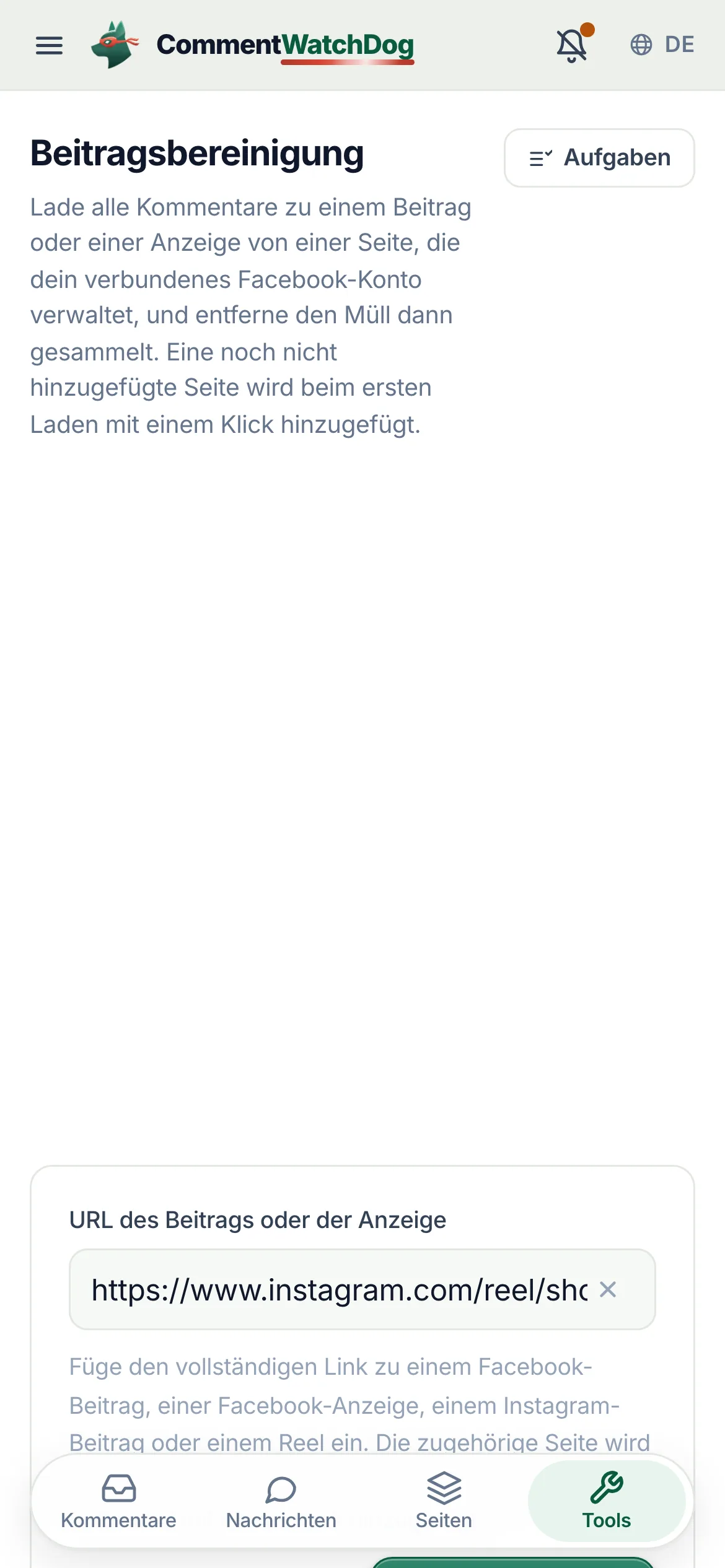 Dasselbe auf dem Handy.