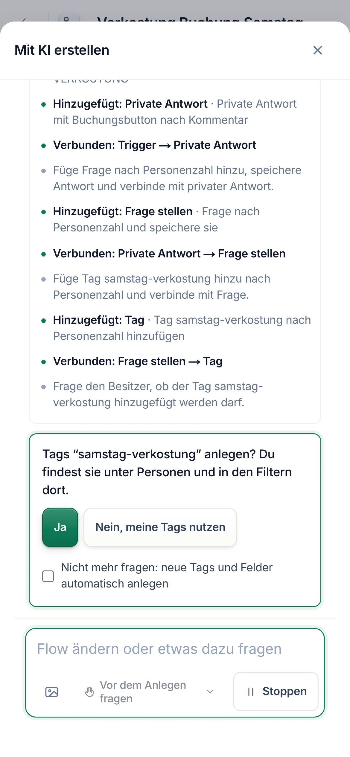 Eine Frage auf dem Handy mit Antworten zum Antippen.