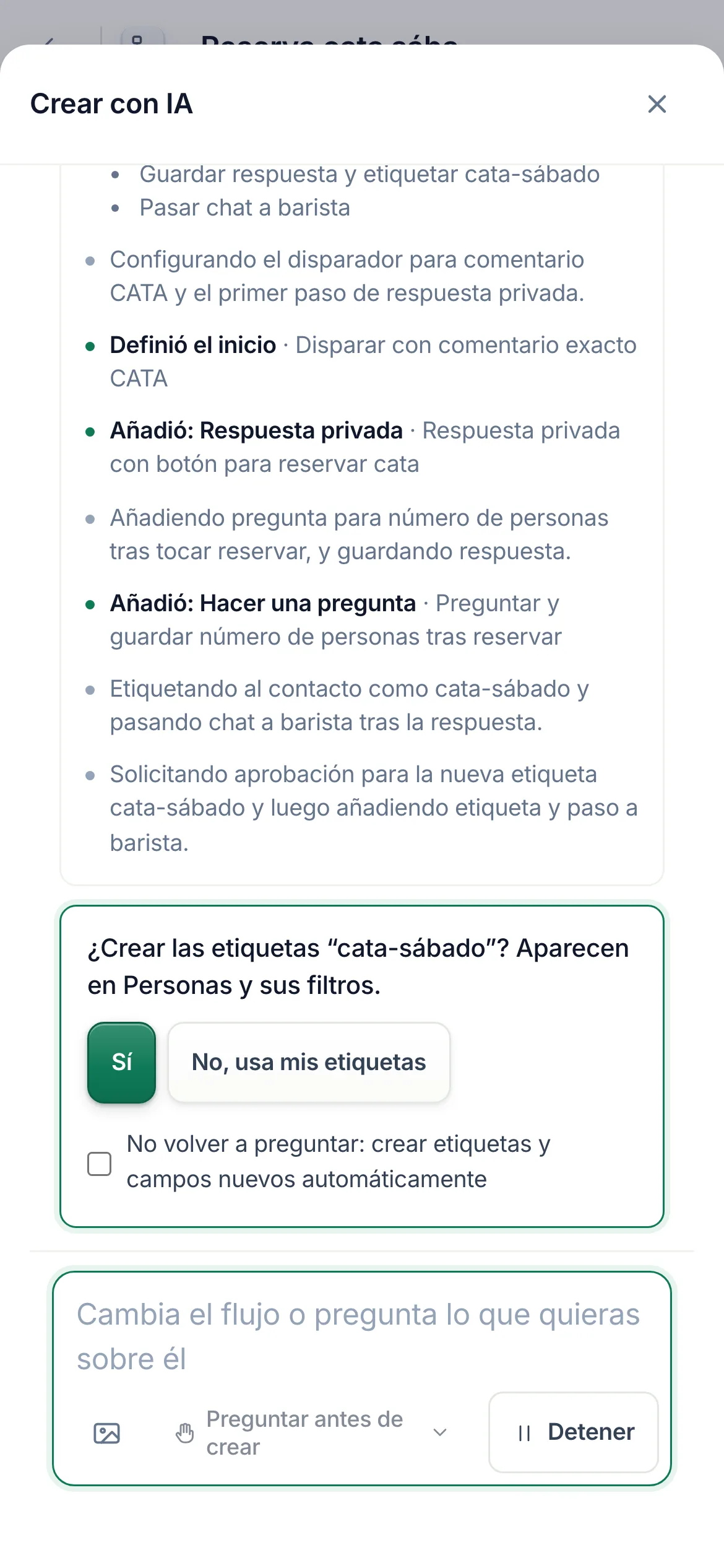 Una pregunta en un teléfono, con sus respuestas para pulsar.