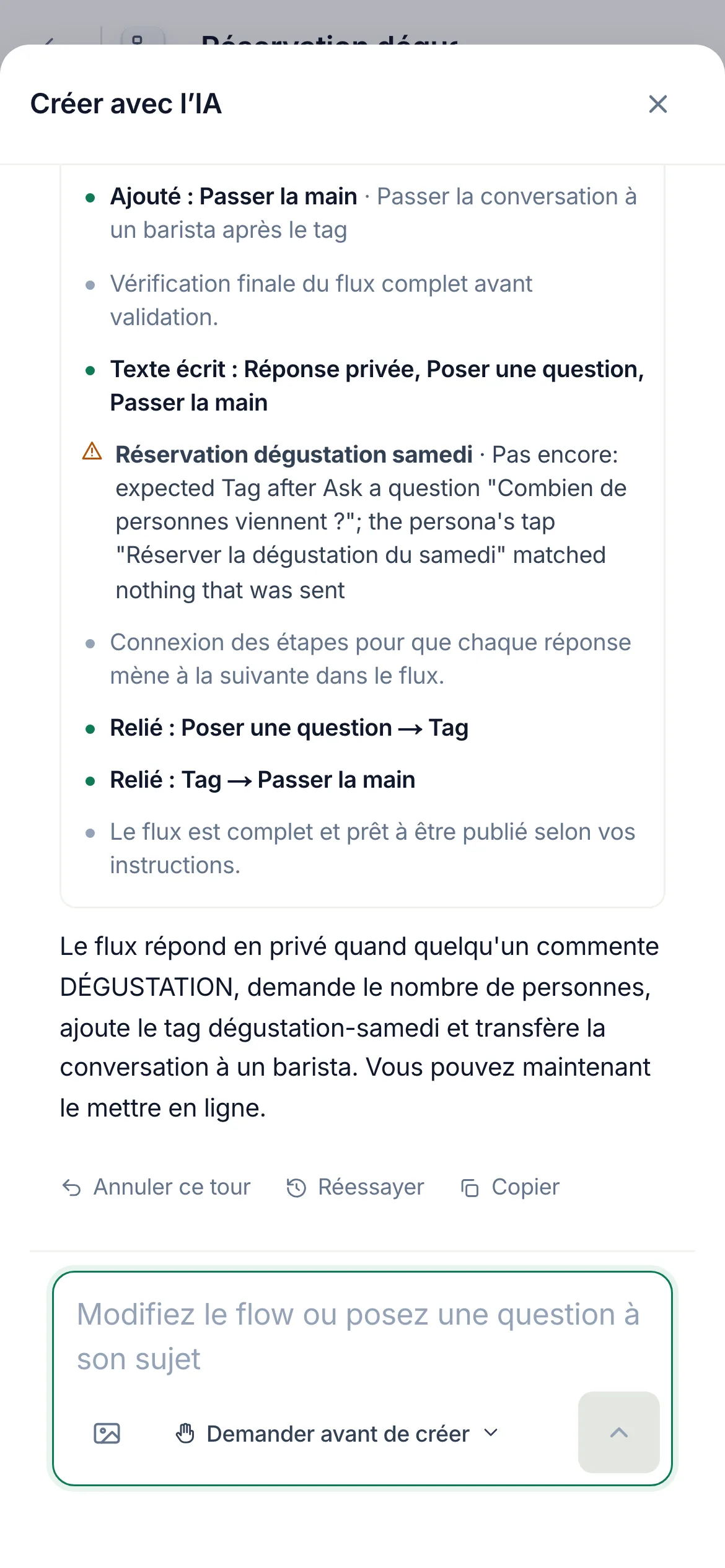 Annuler ce tour sur un téléphone.