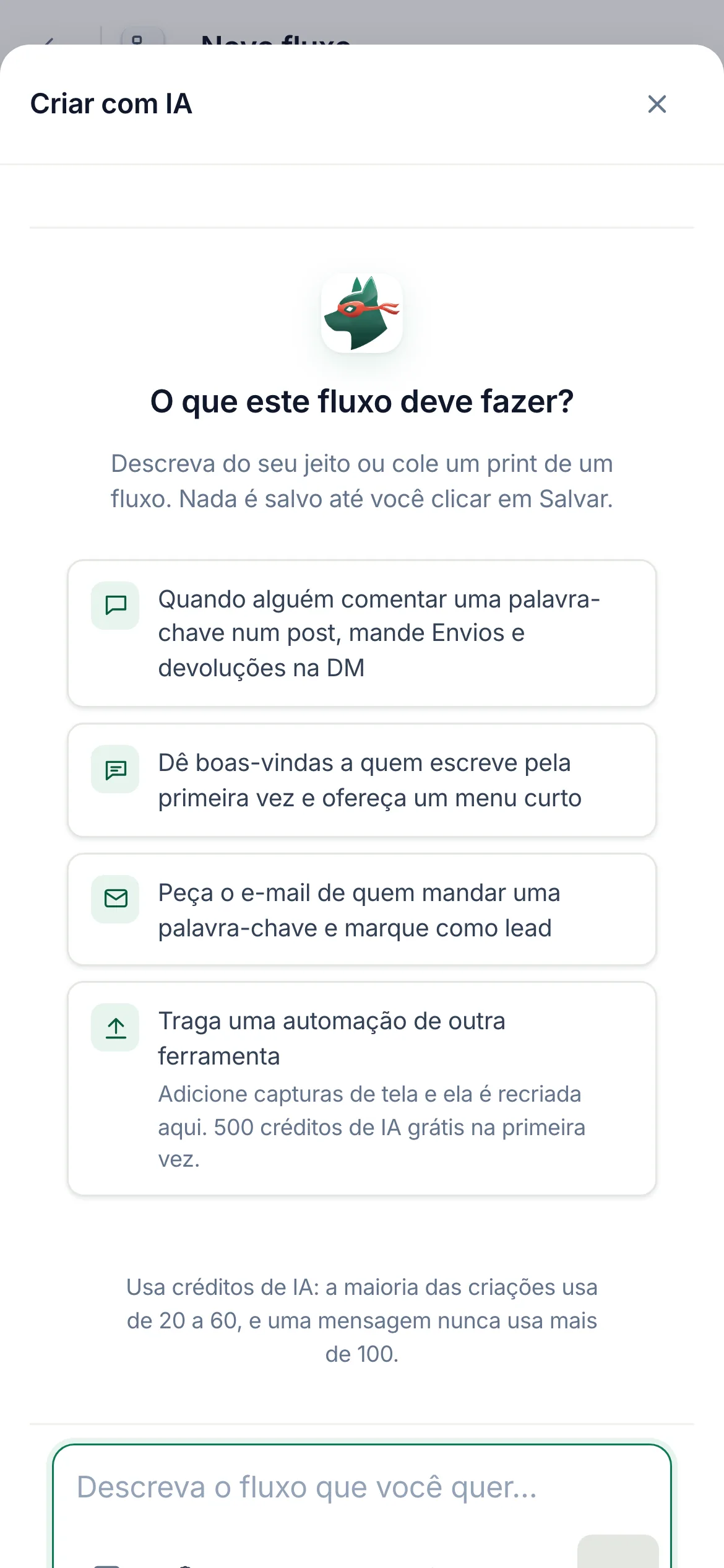 A caixa no celular.