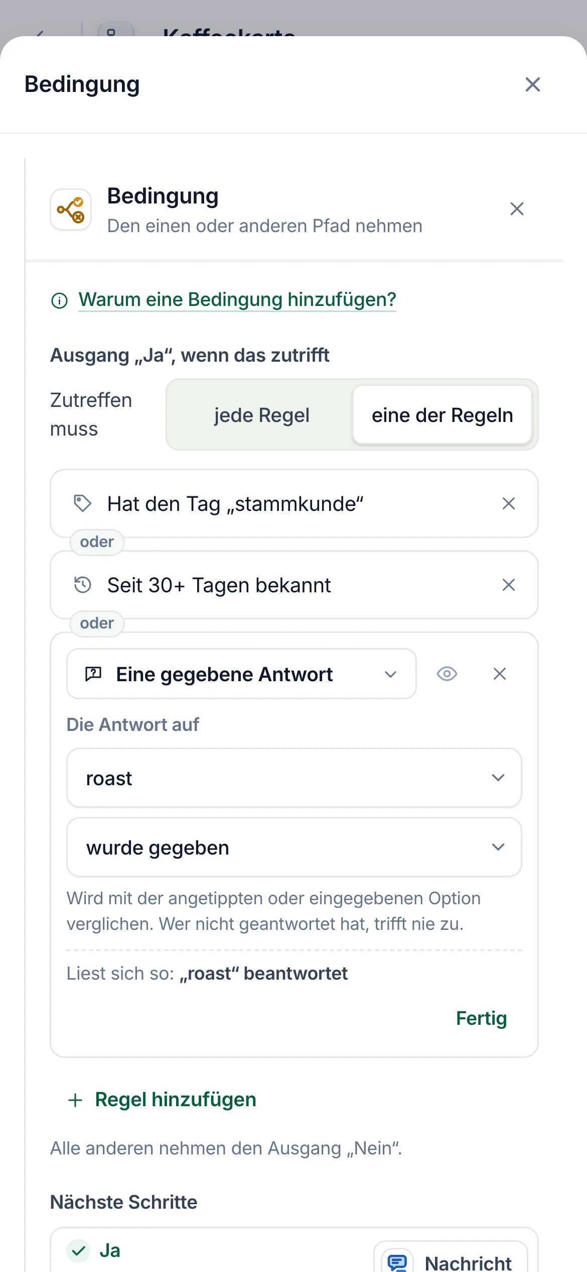 Dasselbe auf dem Handy.