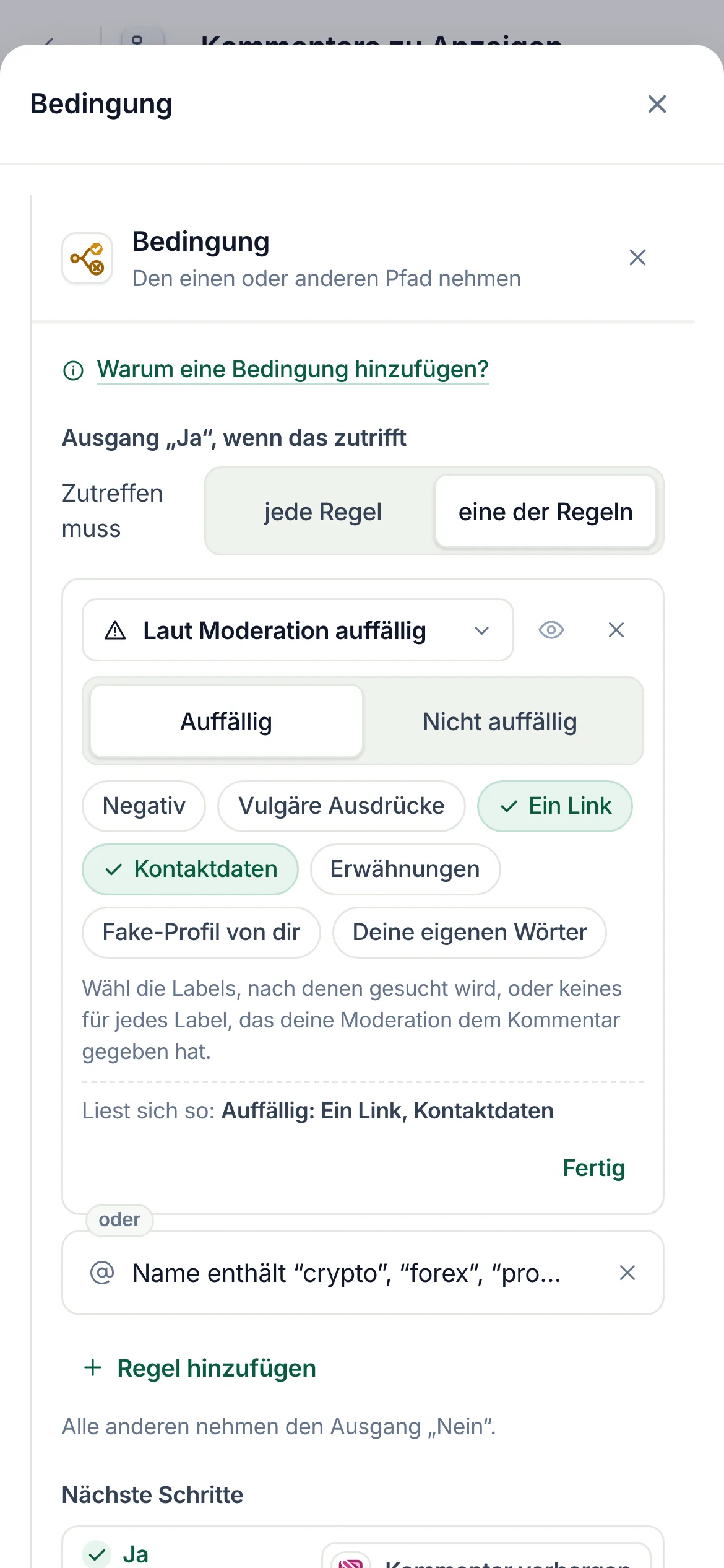 Dasselbe auf dem Handy.