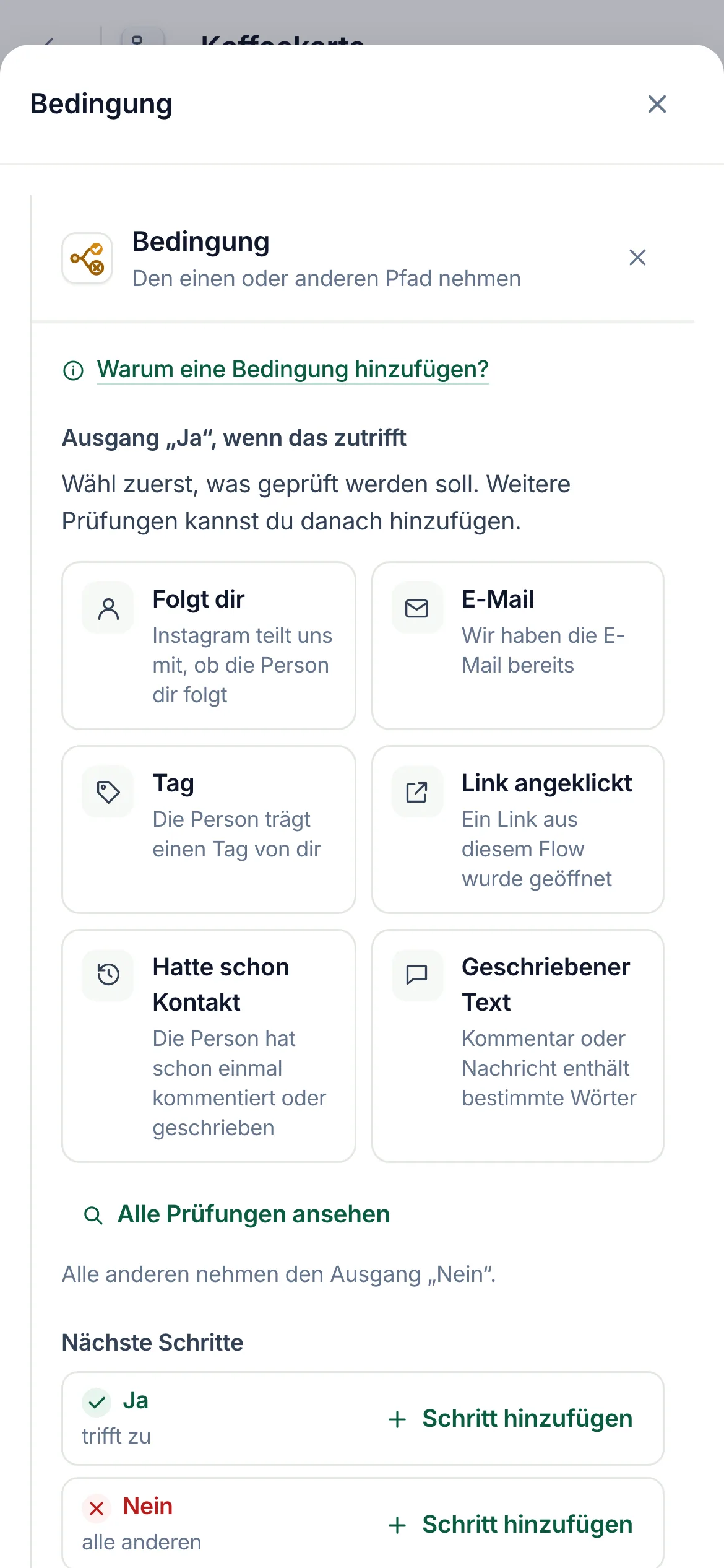 Dasselbe auf dem Handy.