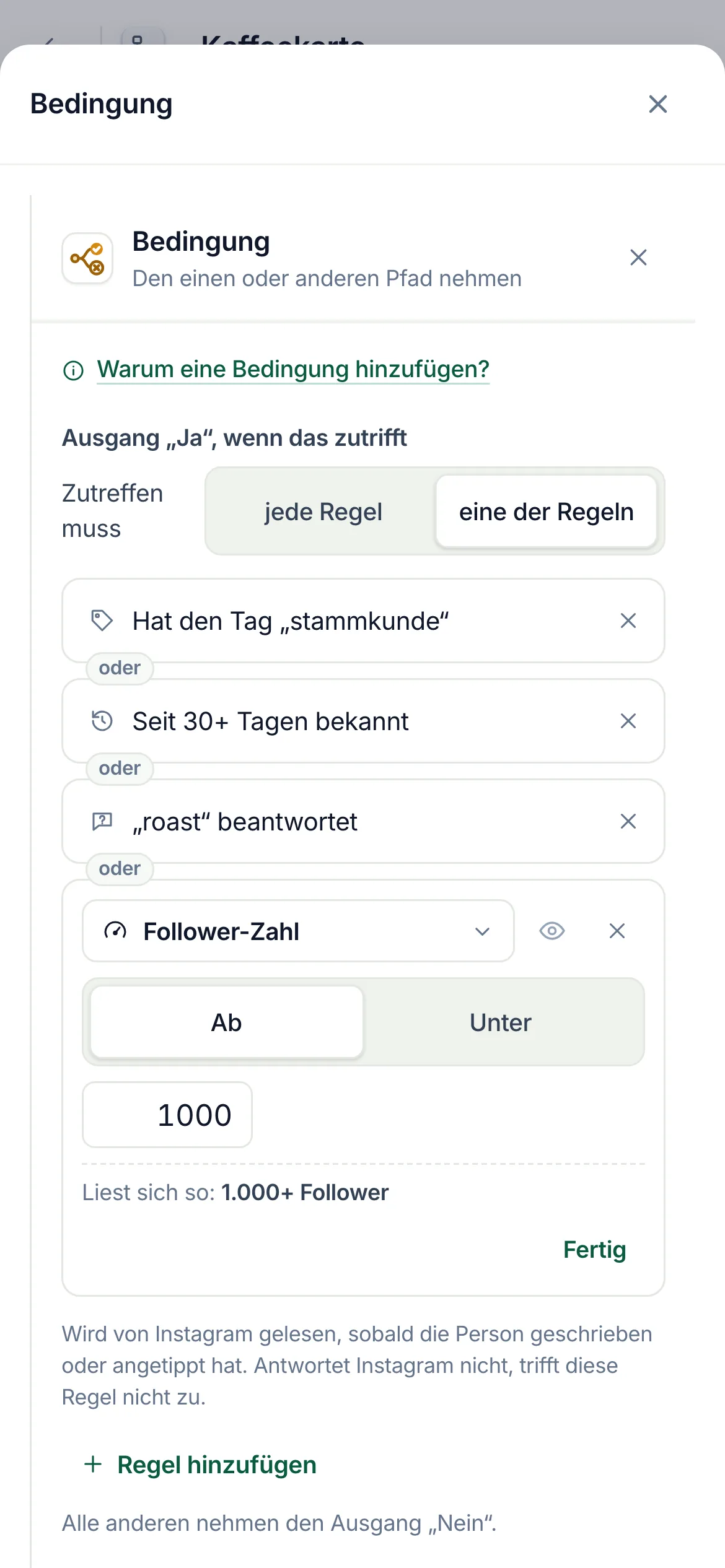 Dasselbe auf dem Handy.