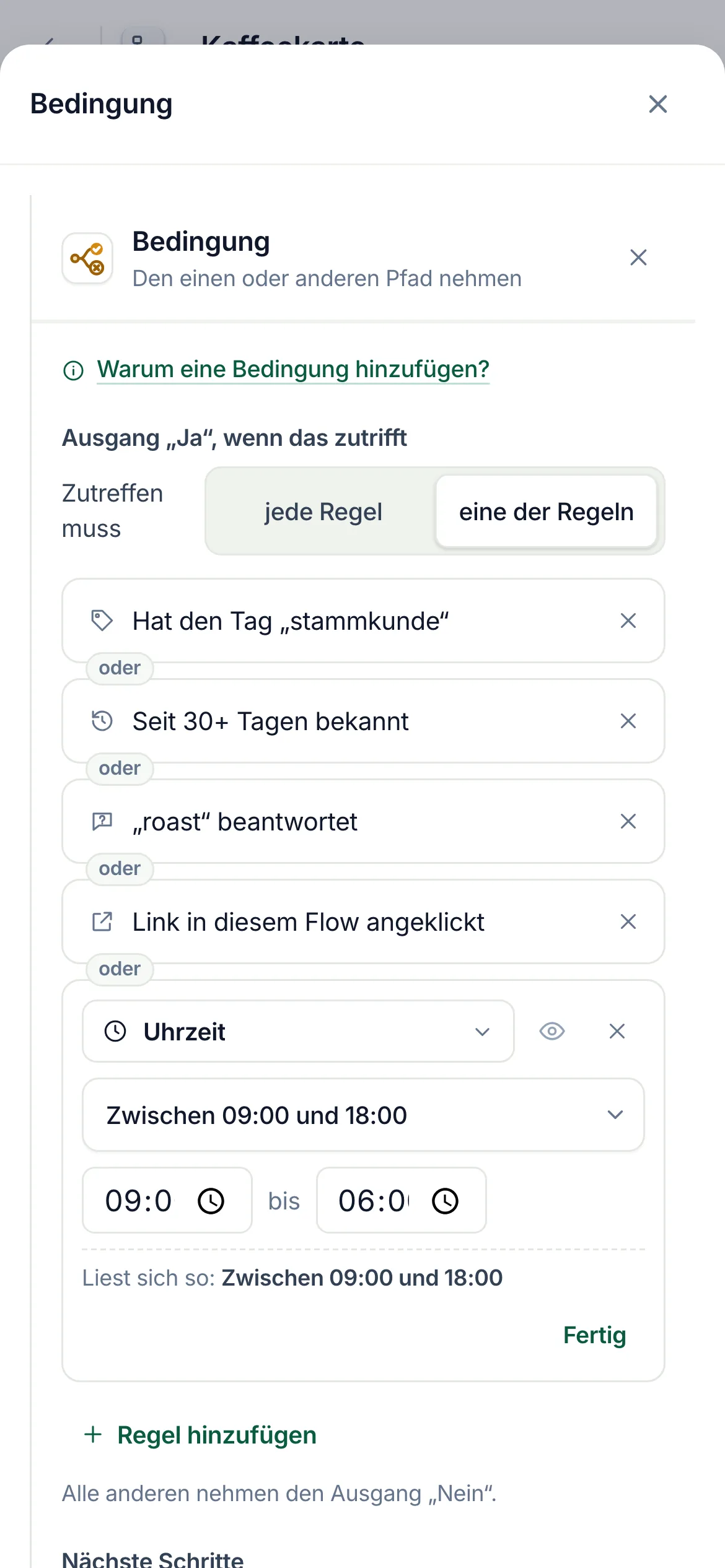 Dasselbe auf dem Handy.