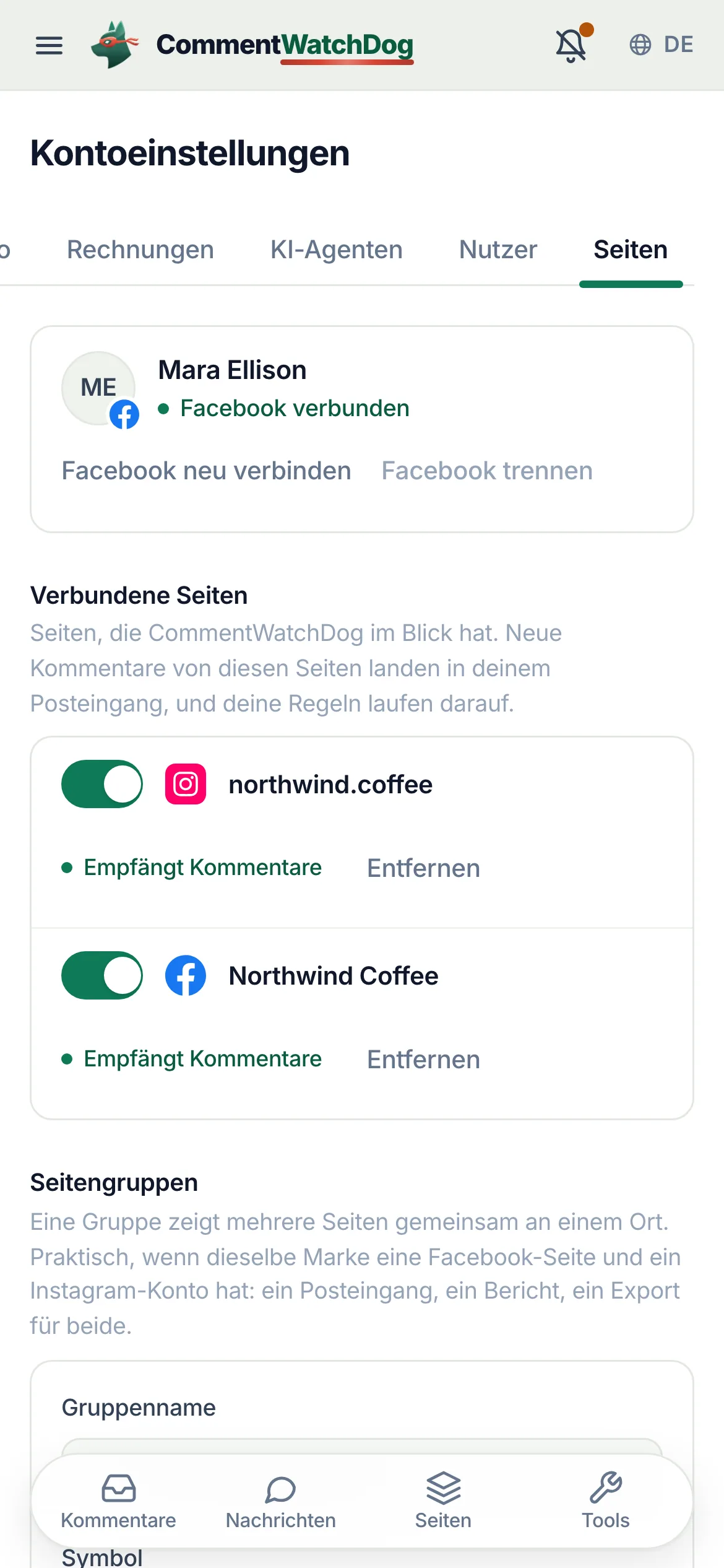 Dasselbe auf dem Handy.