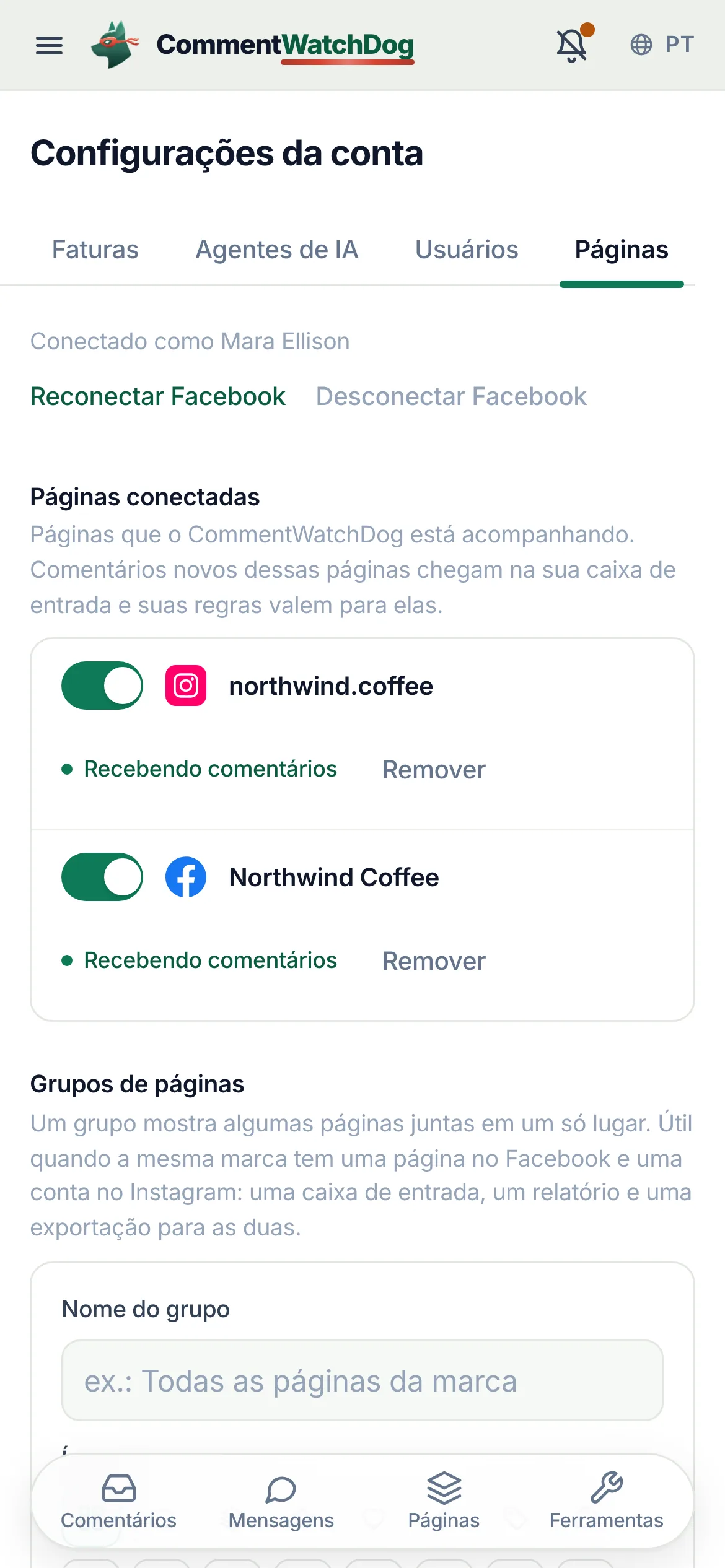 O mesmo em um celular.