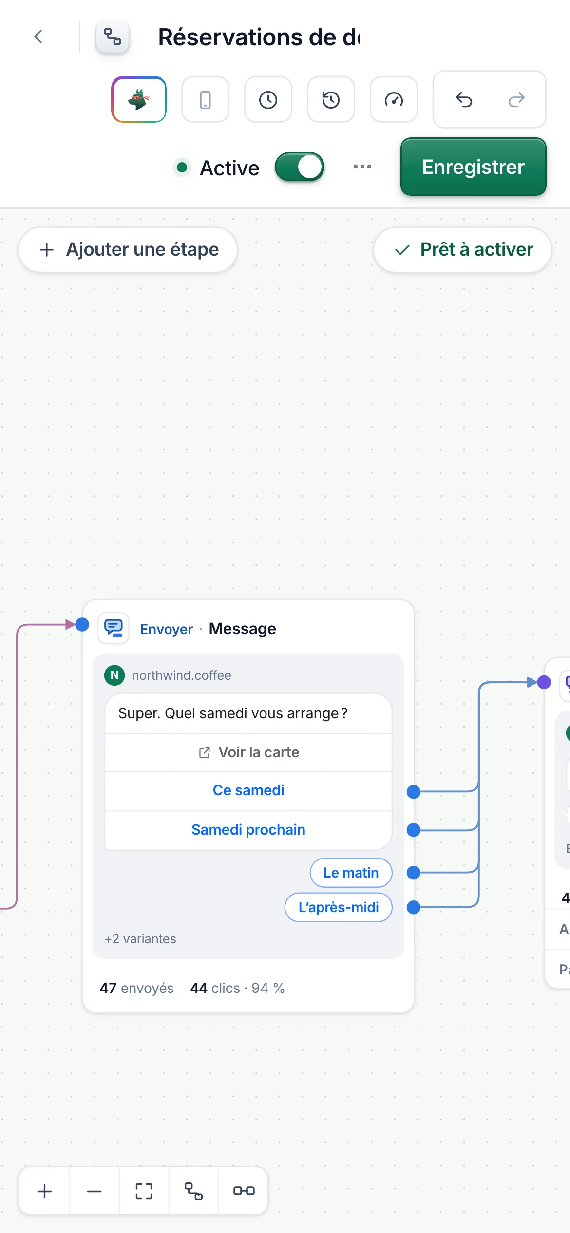 Annuler sur un téléphone, après un changement.