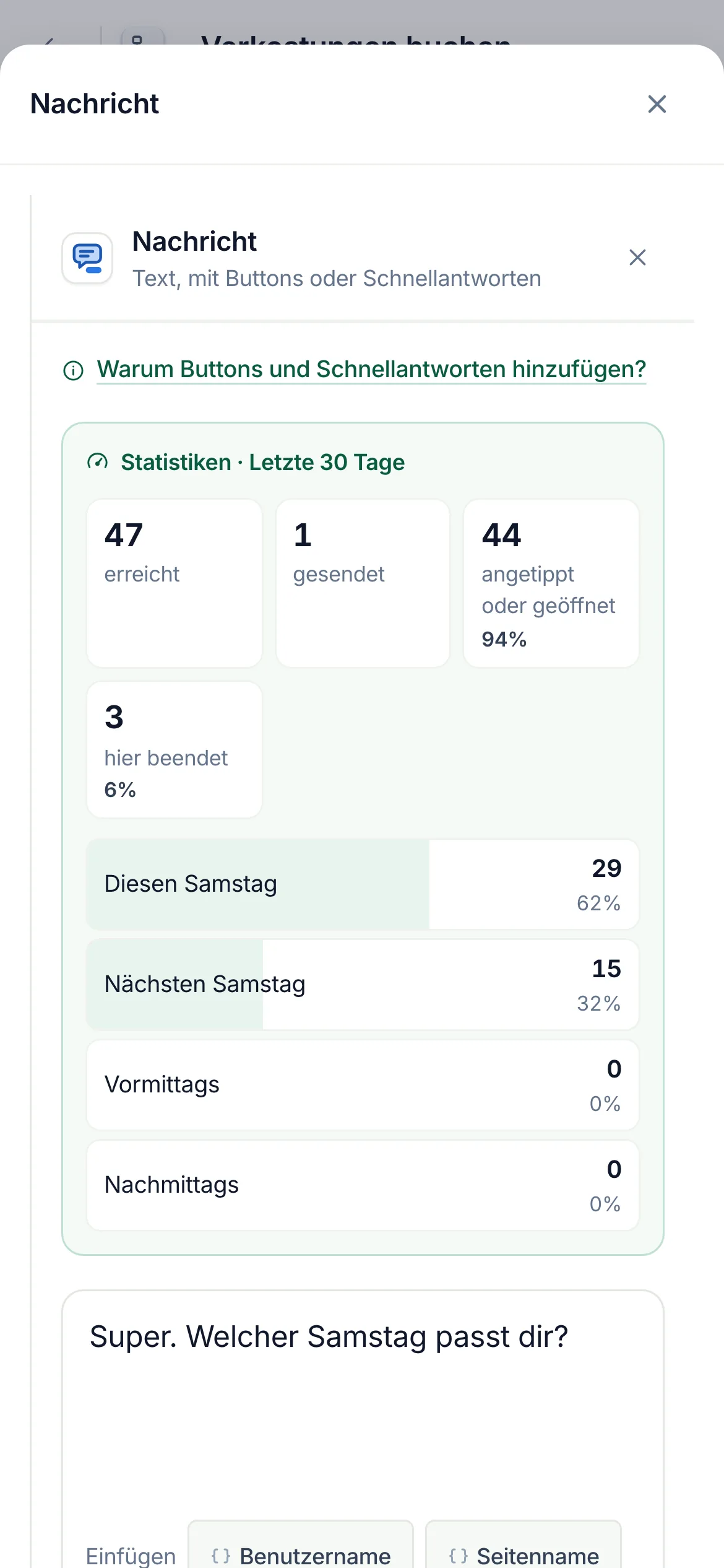Der angetippte Schritt auf dem Handy: seine Zahlen ganz oben.