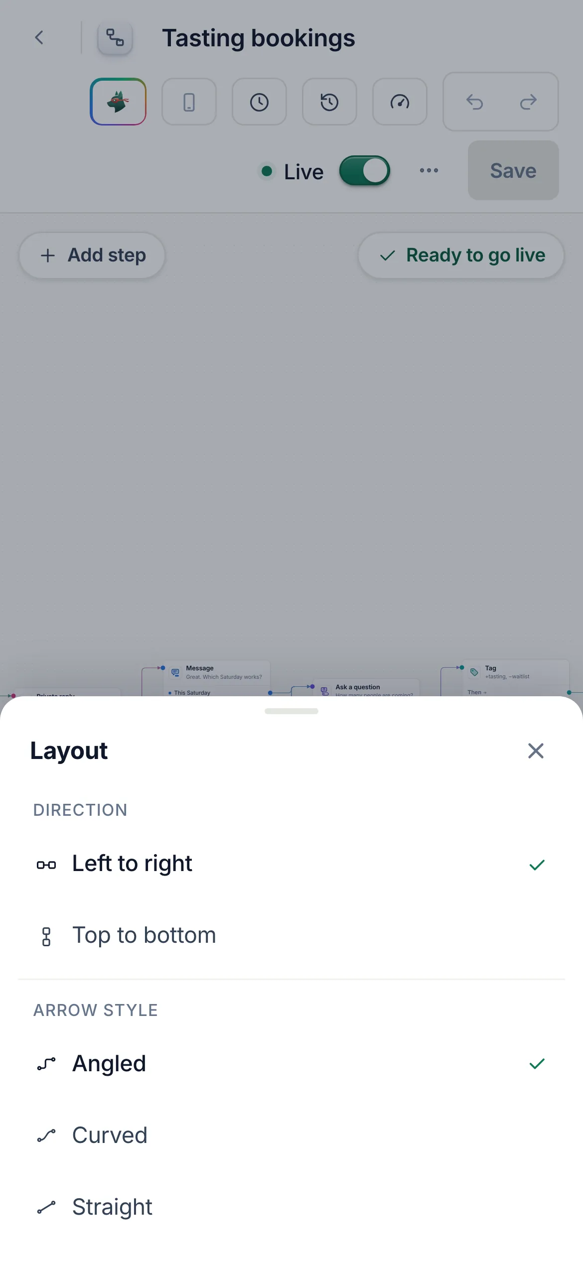 Layout on a phone, as a sheet.