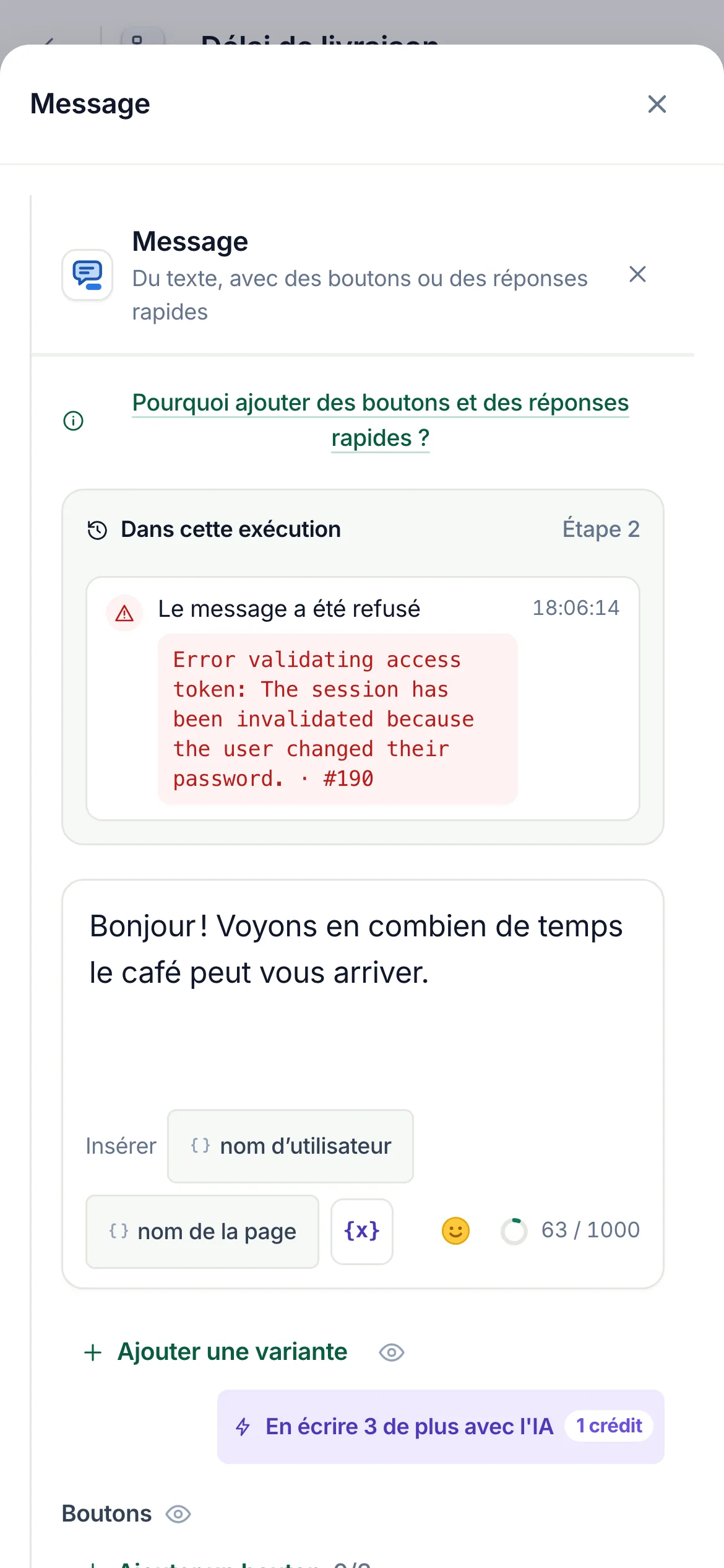 Le même encadré sur un téléphone.