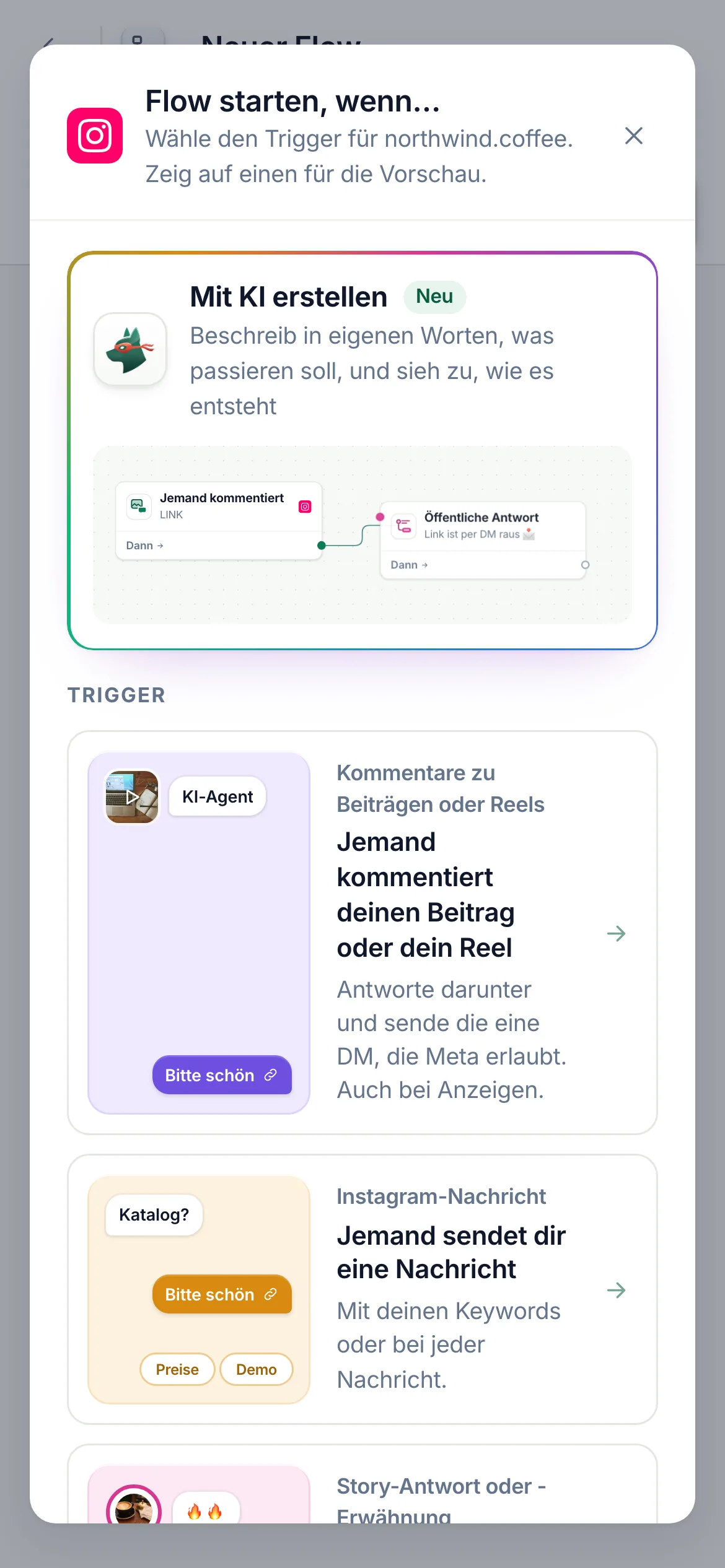 Derselbe Trigger auf dem Handy.