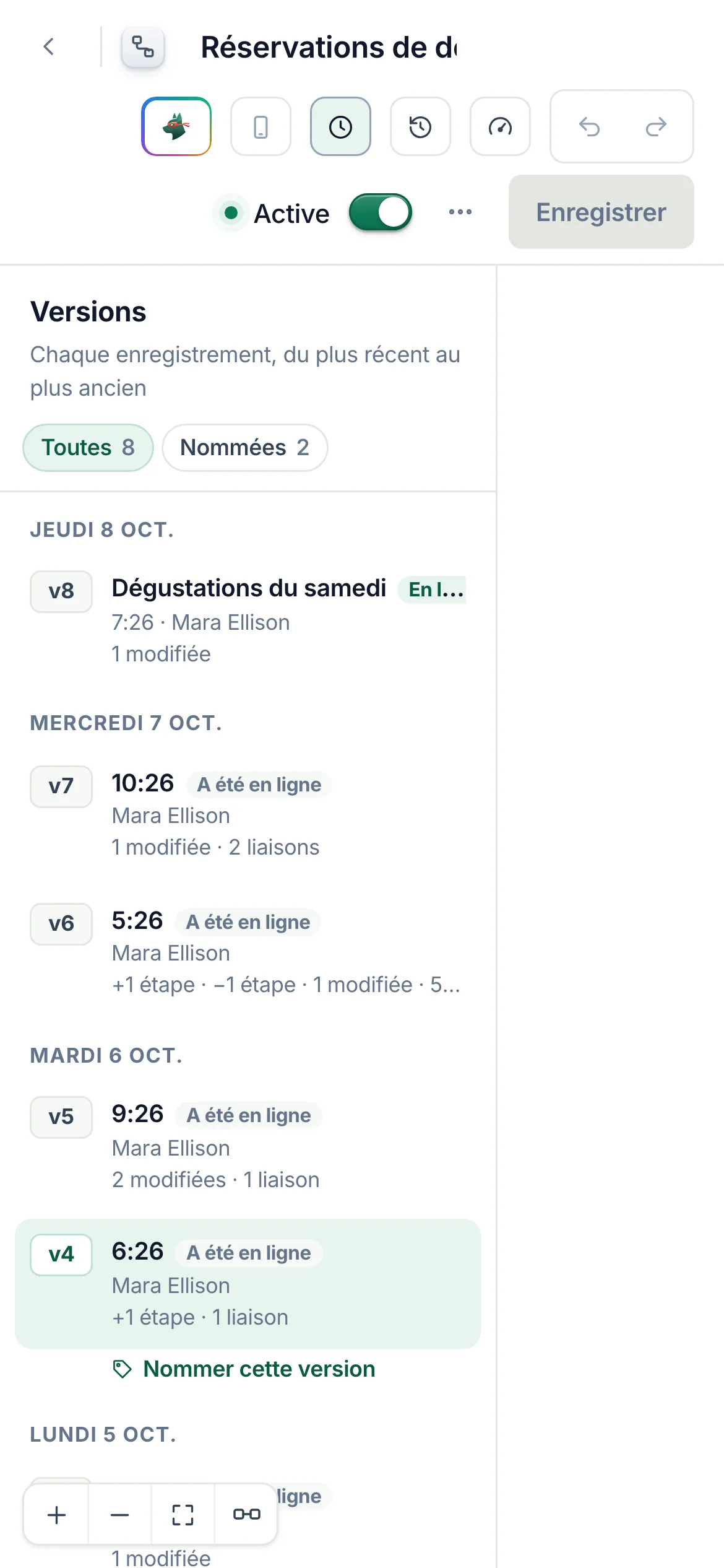 Versions sur un téléphone.