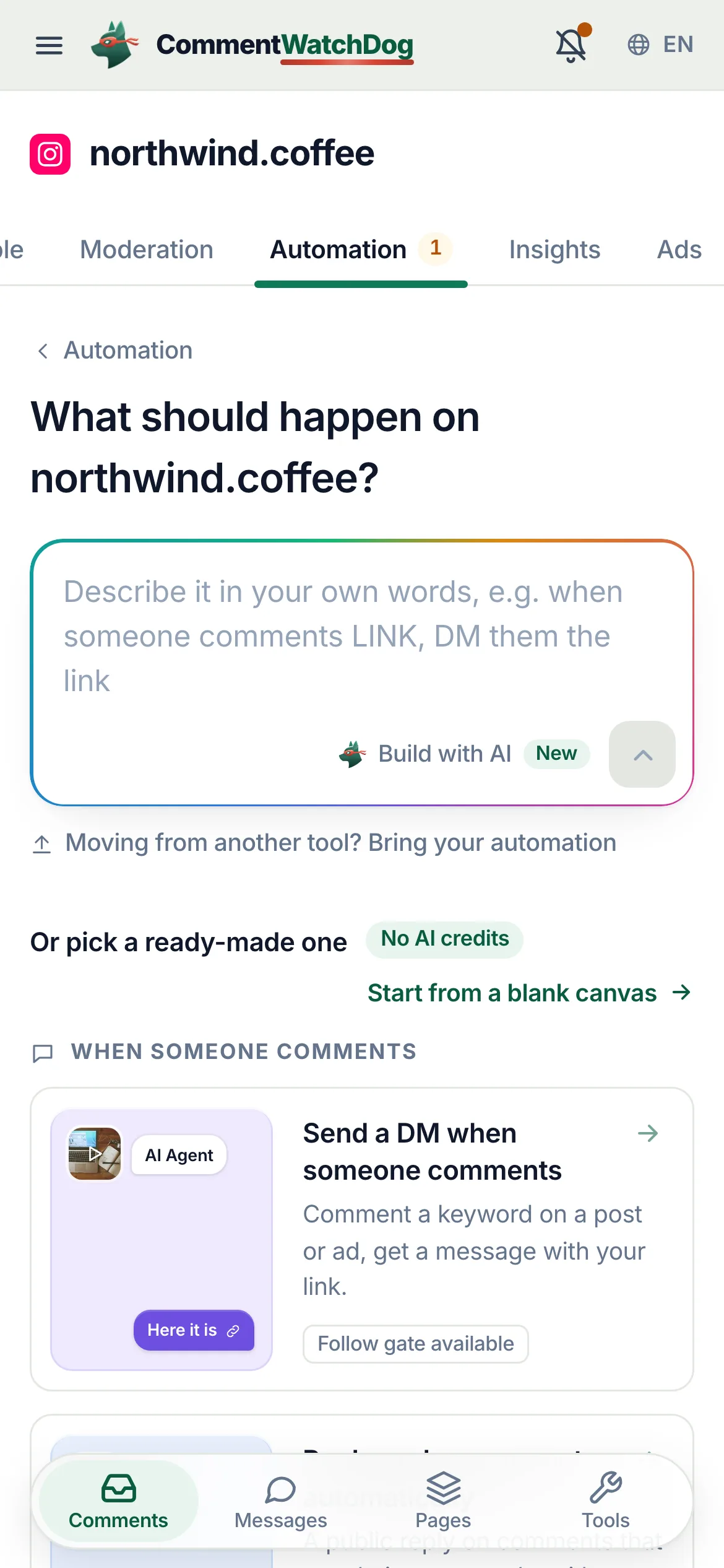 The same link on a phone.