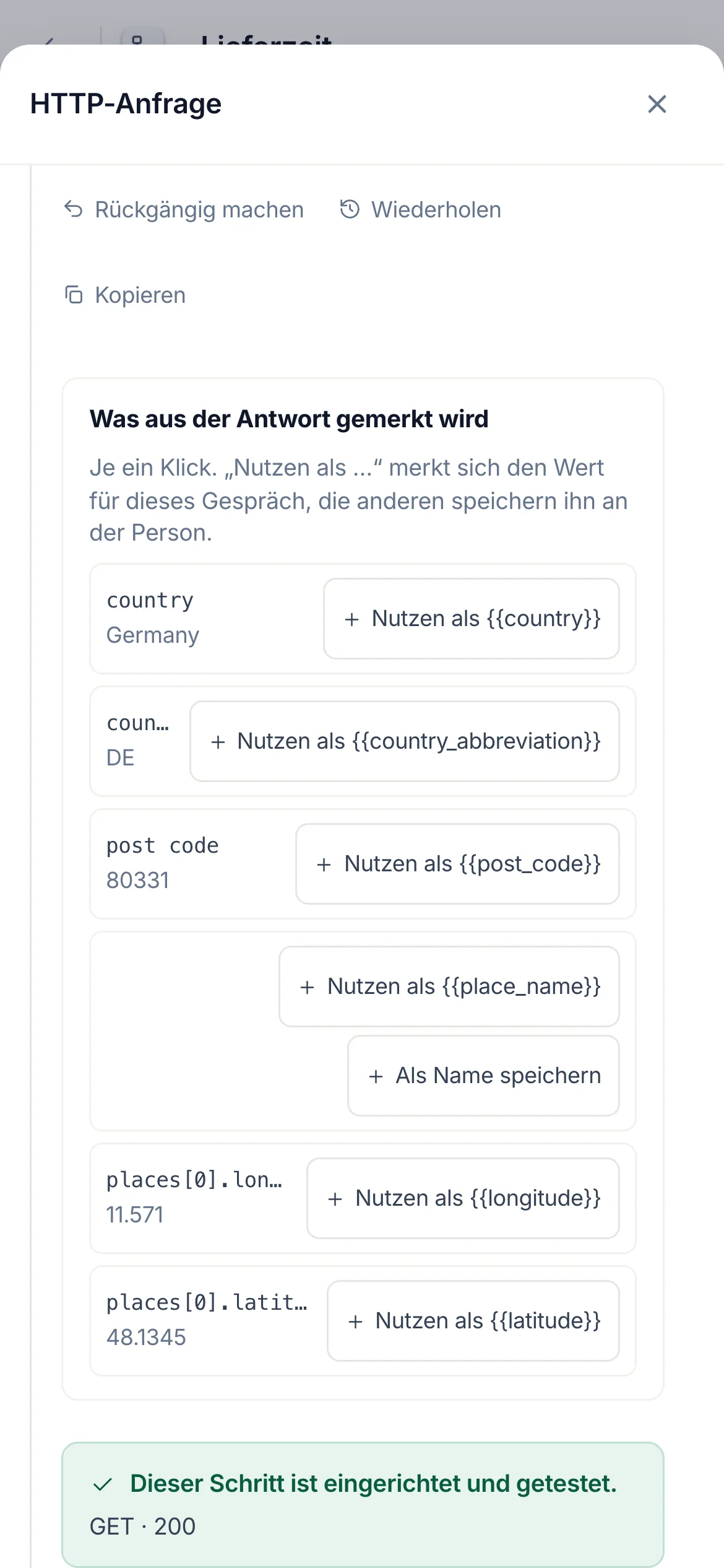 Dasselbe auf dem Handy.
