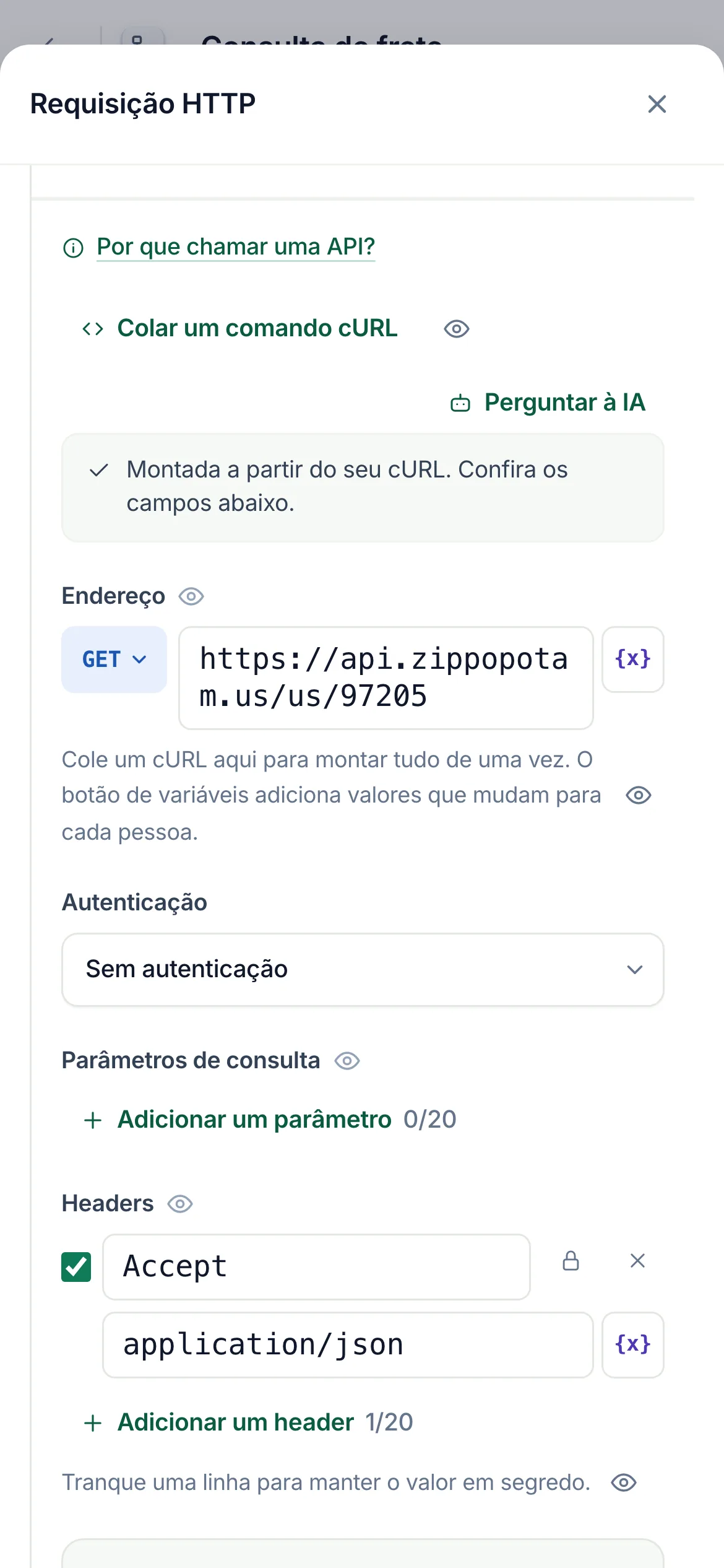 O mesmo em um celular.